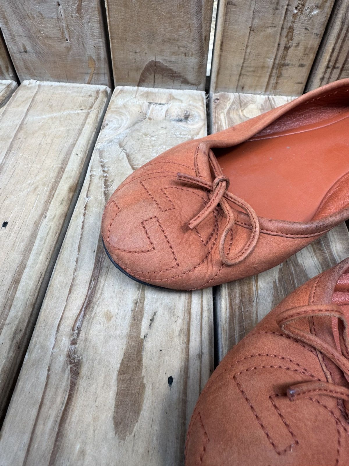 Gucci Gucci Orange women’s leather ballet flats EUR 37 US 7 Size US 7 / IT 37 - 20 Thumbnail