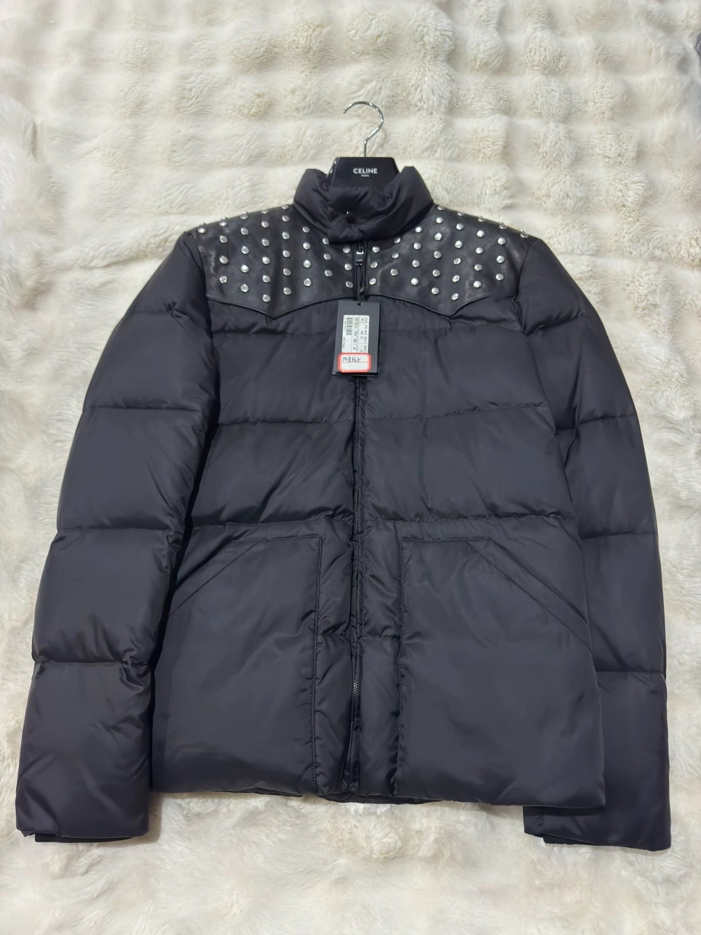 Saint Laurent Paris Saint Laurent 2014 Brand New Studded Leather Down Jacket Size S / US 4 / IT 40 - 1 Thumbnail