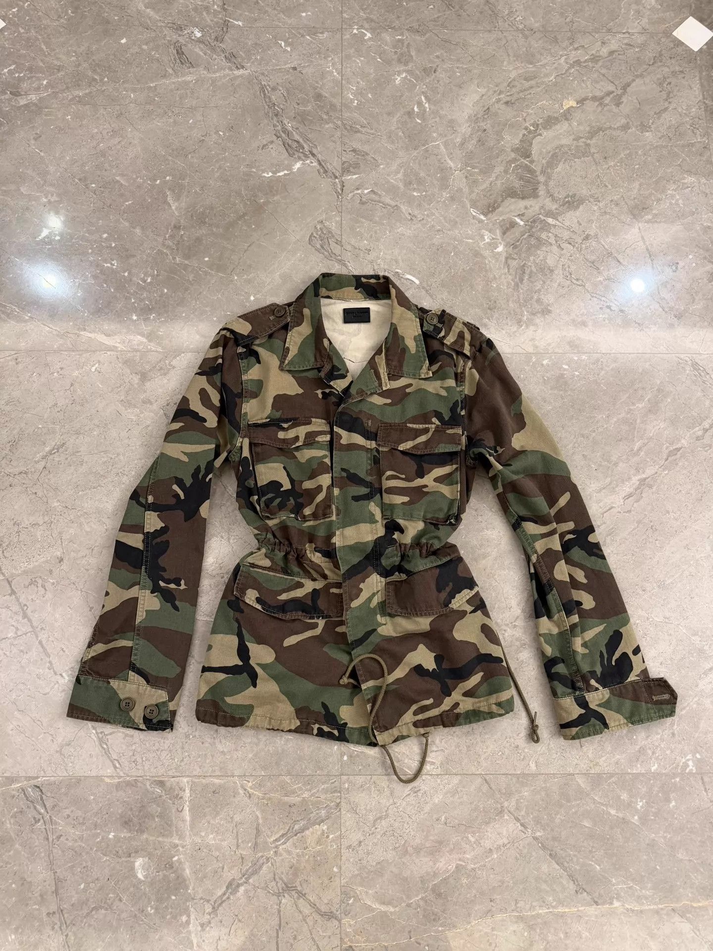 Saint Laurent Paris SLP Camo Embroidered Utility Parka Back LOVE Star S Size US S / EU 44-46 / 1 - 3 Thumbnail