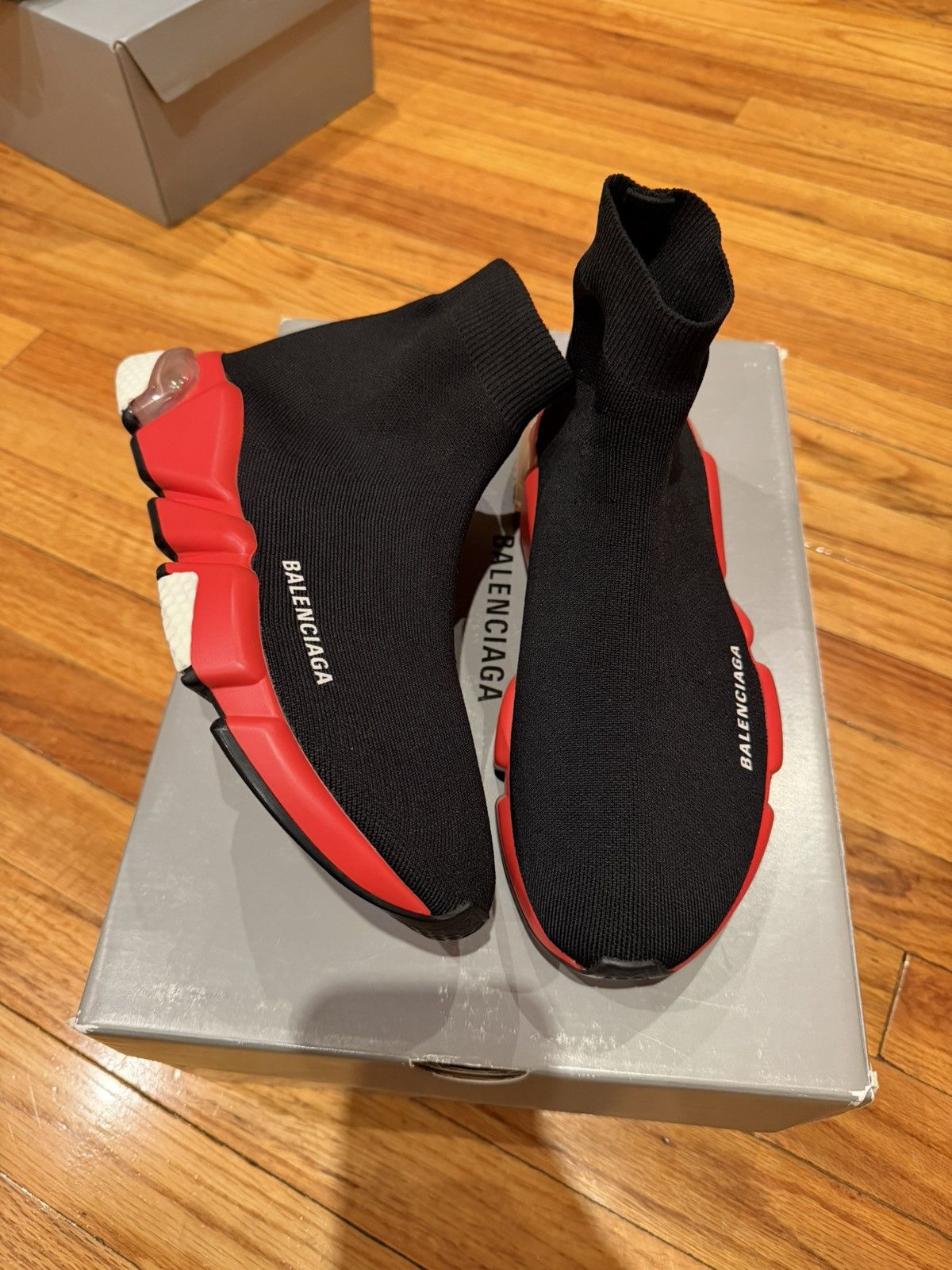 Balenciaga Balenciaga Speed Trainer Black Red Clear Size US 6 / EU 39 - 1 Thumbnail