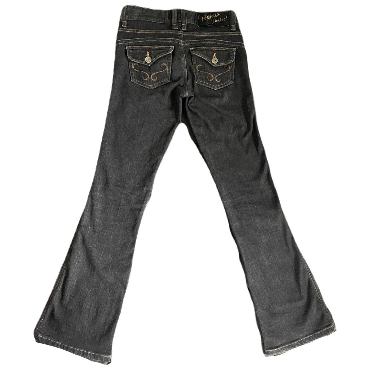 If Six Was Nine 2000s Japanese archive Vkei Flared Dark-Wash Jeans Y2K Size US 30 / EU 46 - 2 Thumbnail