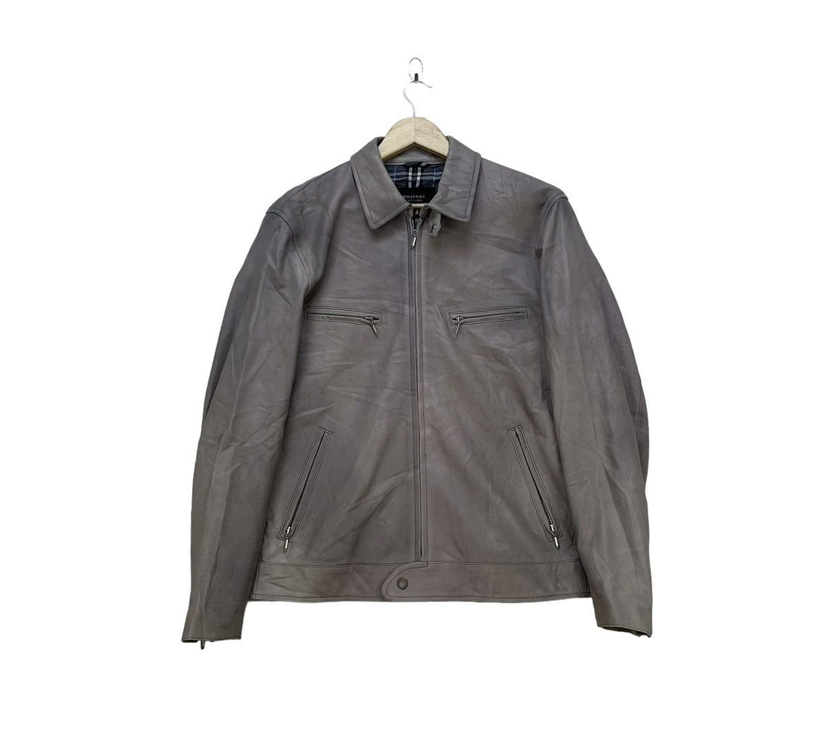 Burberry Vintage Burberrys Black Label Lamb Leather Biker Jacket Size US M / EU 48-50 / 2 - 1 Thumbnail
