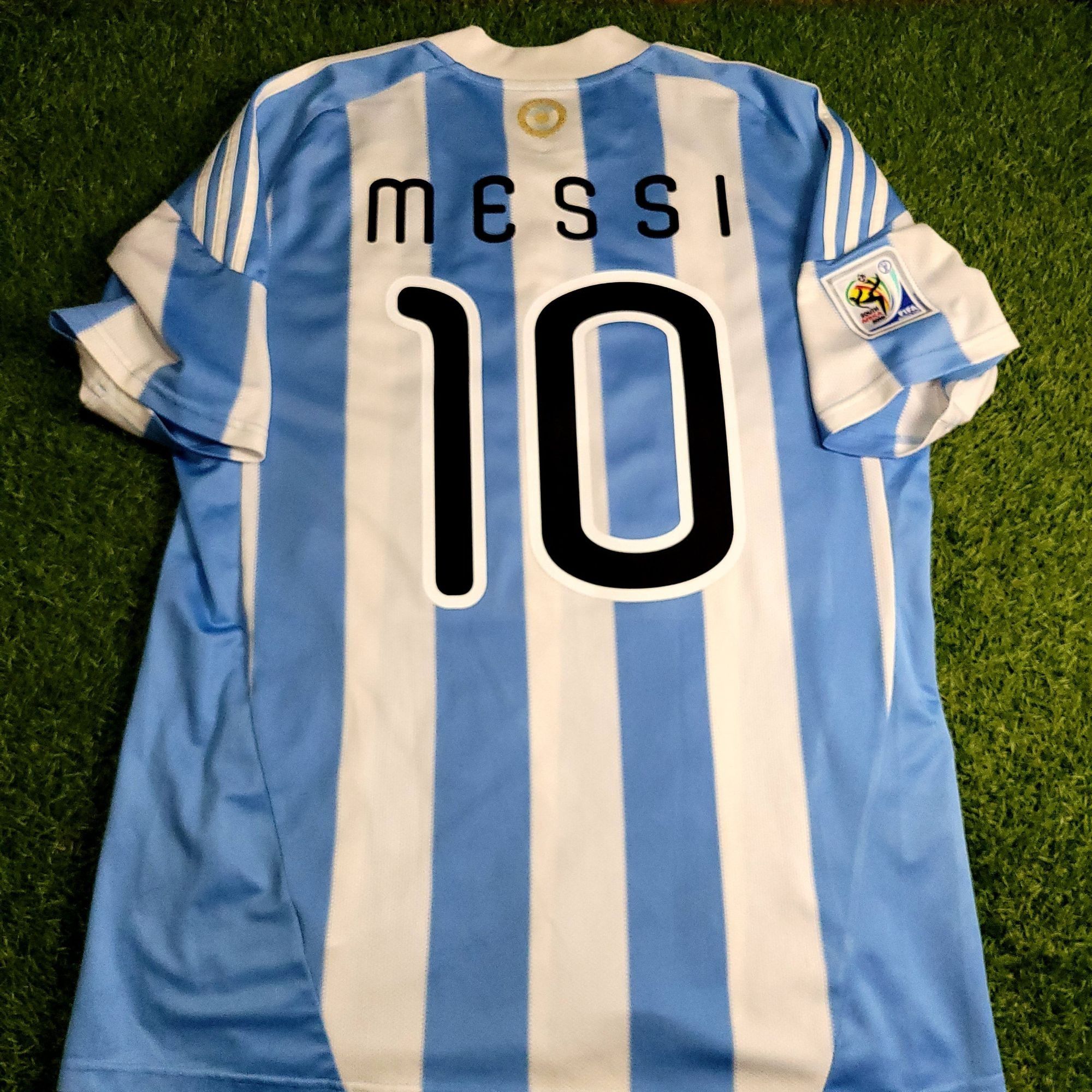 Adidas Messi Argentina 2010 WORLD CUP Home Soccer Jersey L Size US L / EU 52-54 / 3 - 1 Thumbnail
