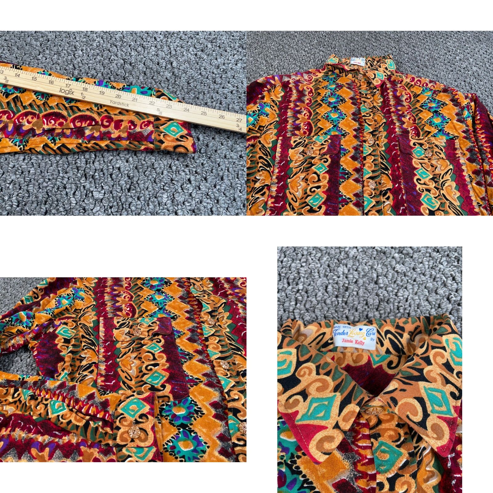 Vintage Vintage VTG Southwestern Motif Shirt Adult XL 2XL Red Orange Polyester Western Aztec Size US XL / EU 56 / 4 - 8 Thumbnail