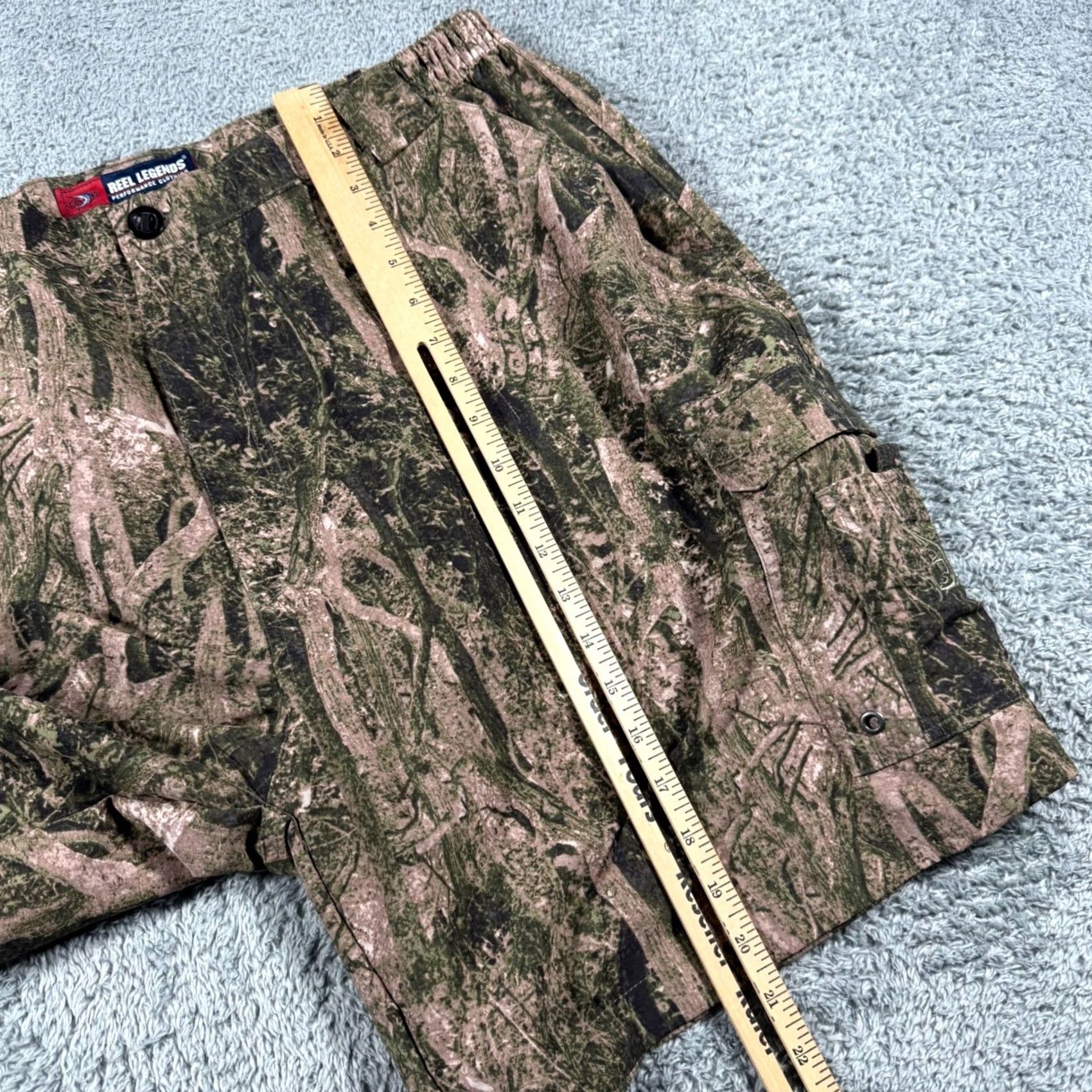 Vintage Mens XL Camouflage Cargo Shorts Performance Fishing Ripstop Elastic Waist Size US 36 / EU 52 - 6 Thumbnail