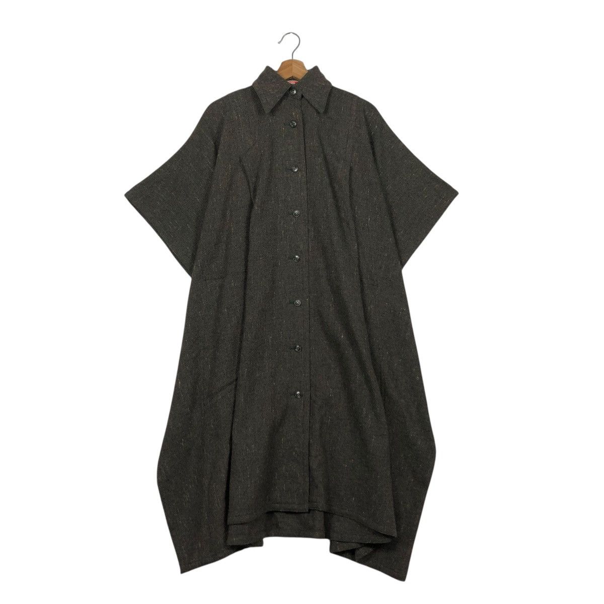 Issey Miyake 🔥VINTAGE 70’s ISSEY MIYAKE WOOL HERRINGBONE LONG CLOAKS Size US L / EU 52-54 / 3 - 1 Thumbnail