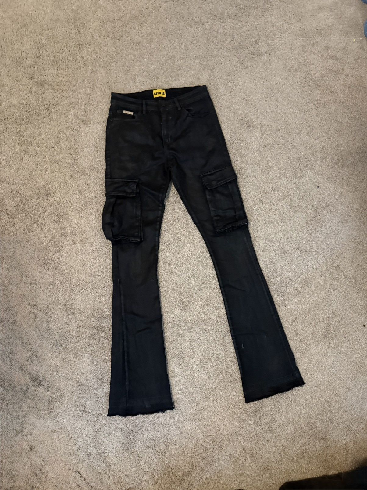 Other Black flared wax denim Size US 32 / EU 48 - 2 Thumbnail