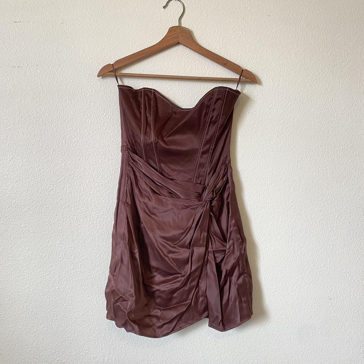 Zara ZARA STRAPLESS BROWN MINI DRESS SIZE MEDIUM Size M / US 6-8 / IT 42-44 - 6 Thumbnail