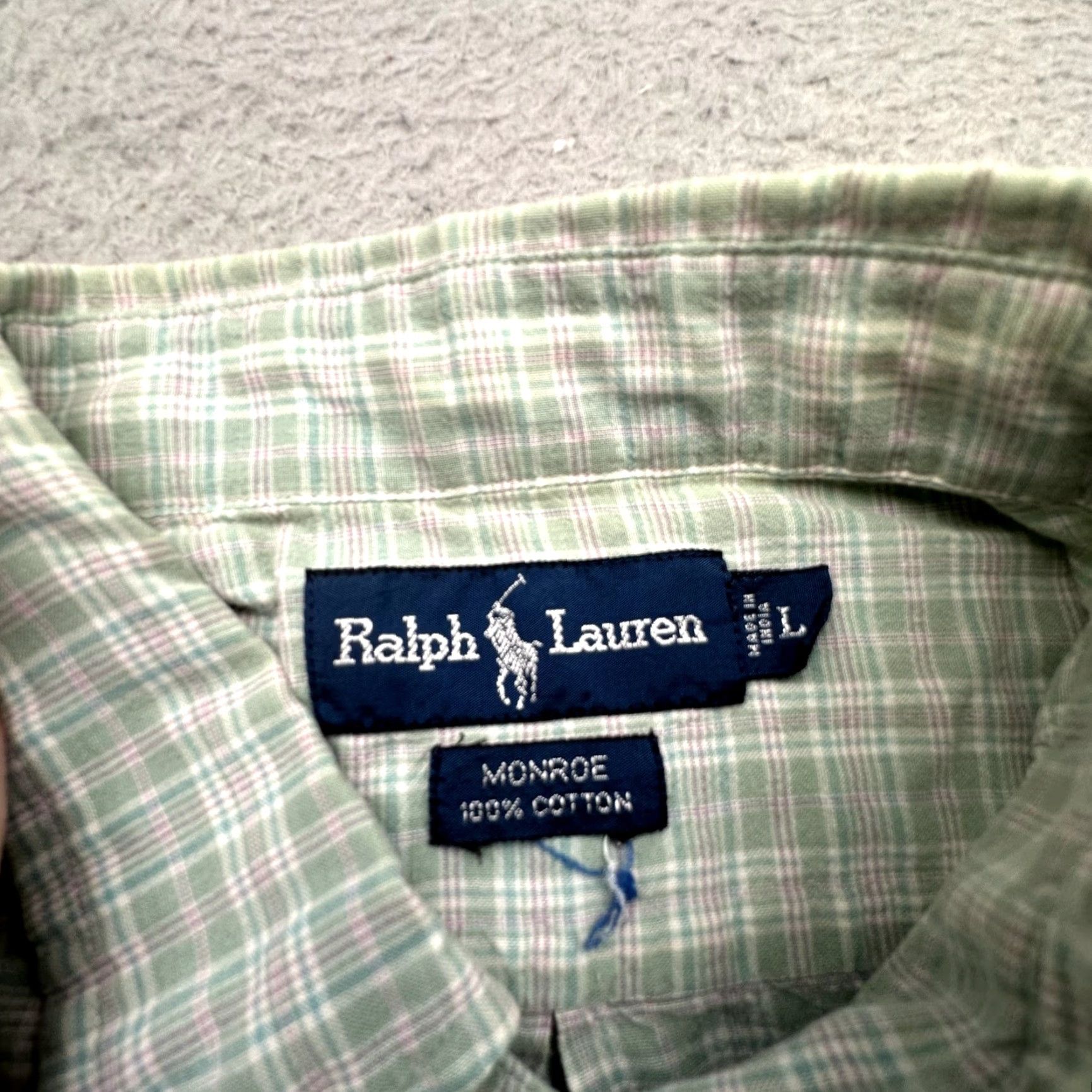 Ralph Lauren Ralph Lauren Monroe Plaid Green Pink Short Sleeve Shirt Mens Large Pony Cotton Shirt Size US L / EU 52-54 / 3 - 3 Thumbnail