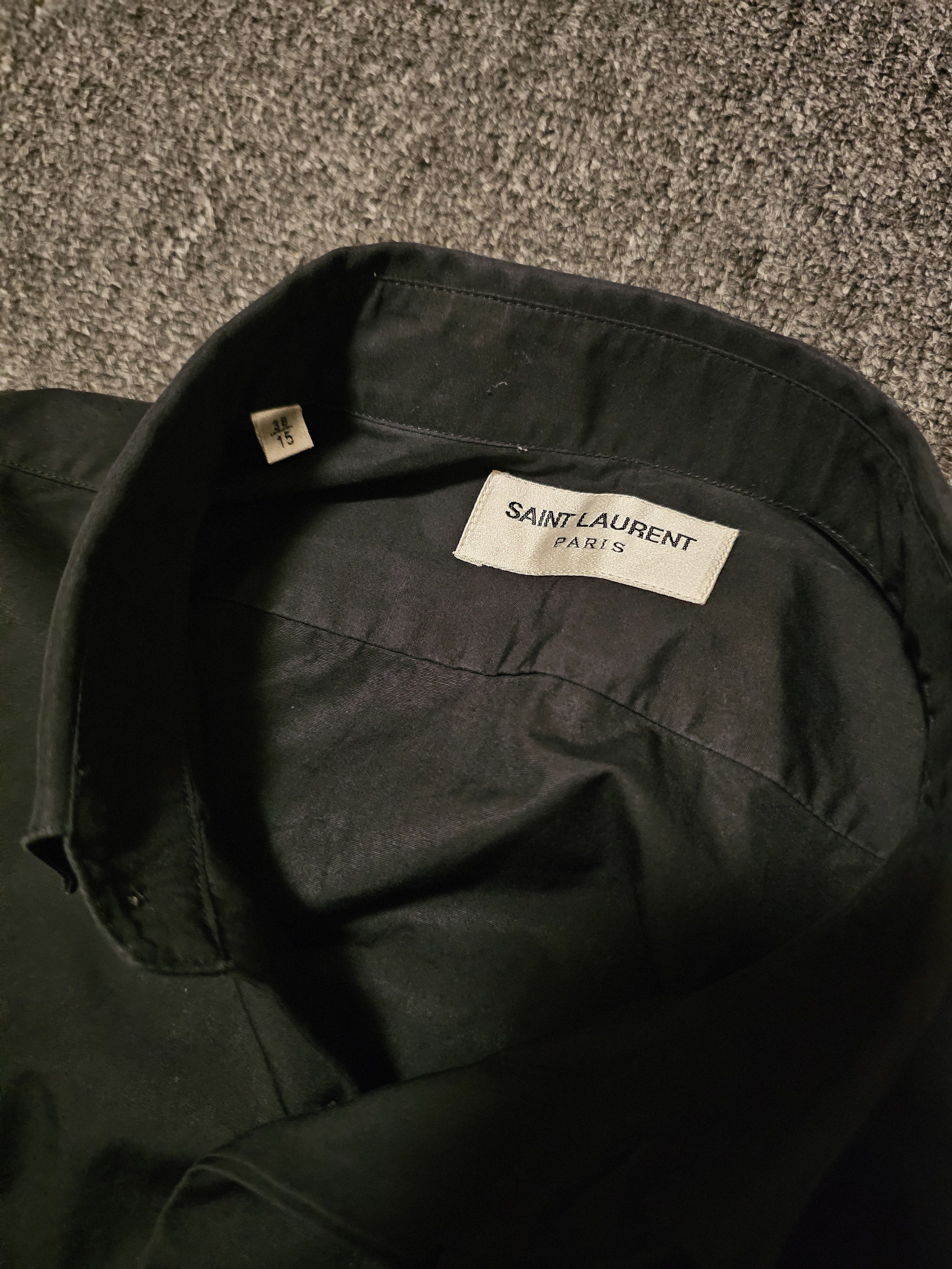 Saint Laurent Paris Saint Laurent Men's Black Shirt Size 38 Size US L / EU 52-54 / 3 - 3 Thumbnail