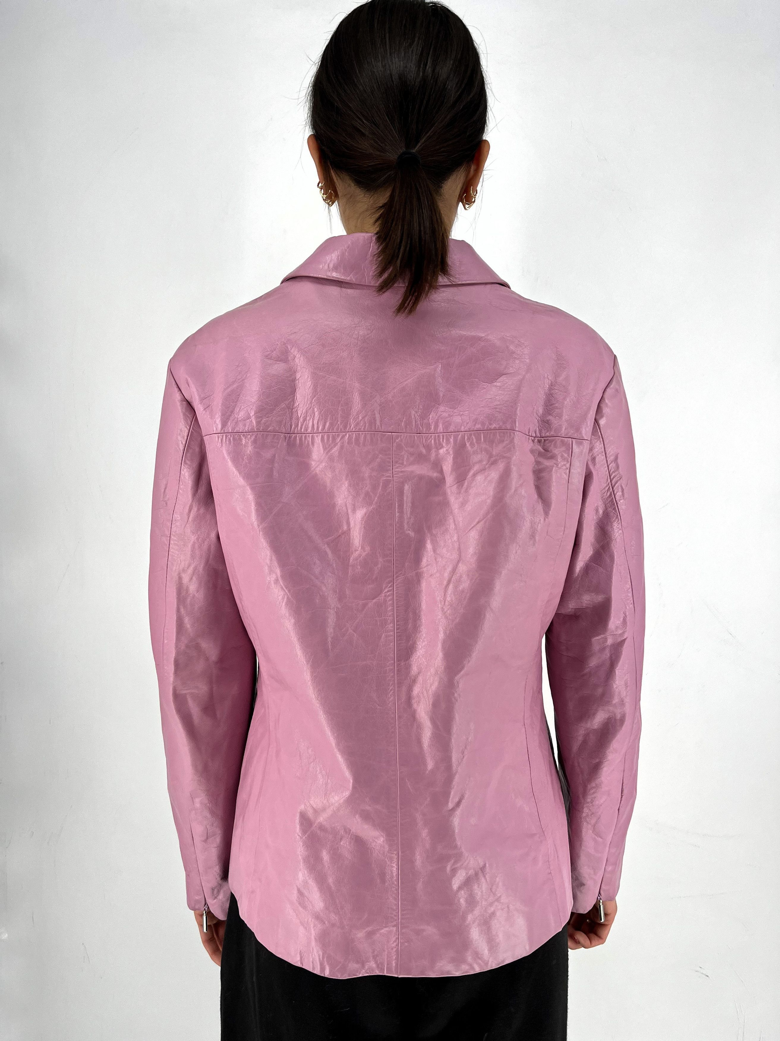 Laurel Leather biker jacket Laurel Pink size 38FR in Leather Size XS / US 0-2 / IT 36-38 - 9 Thumbnail