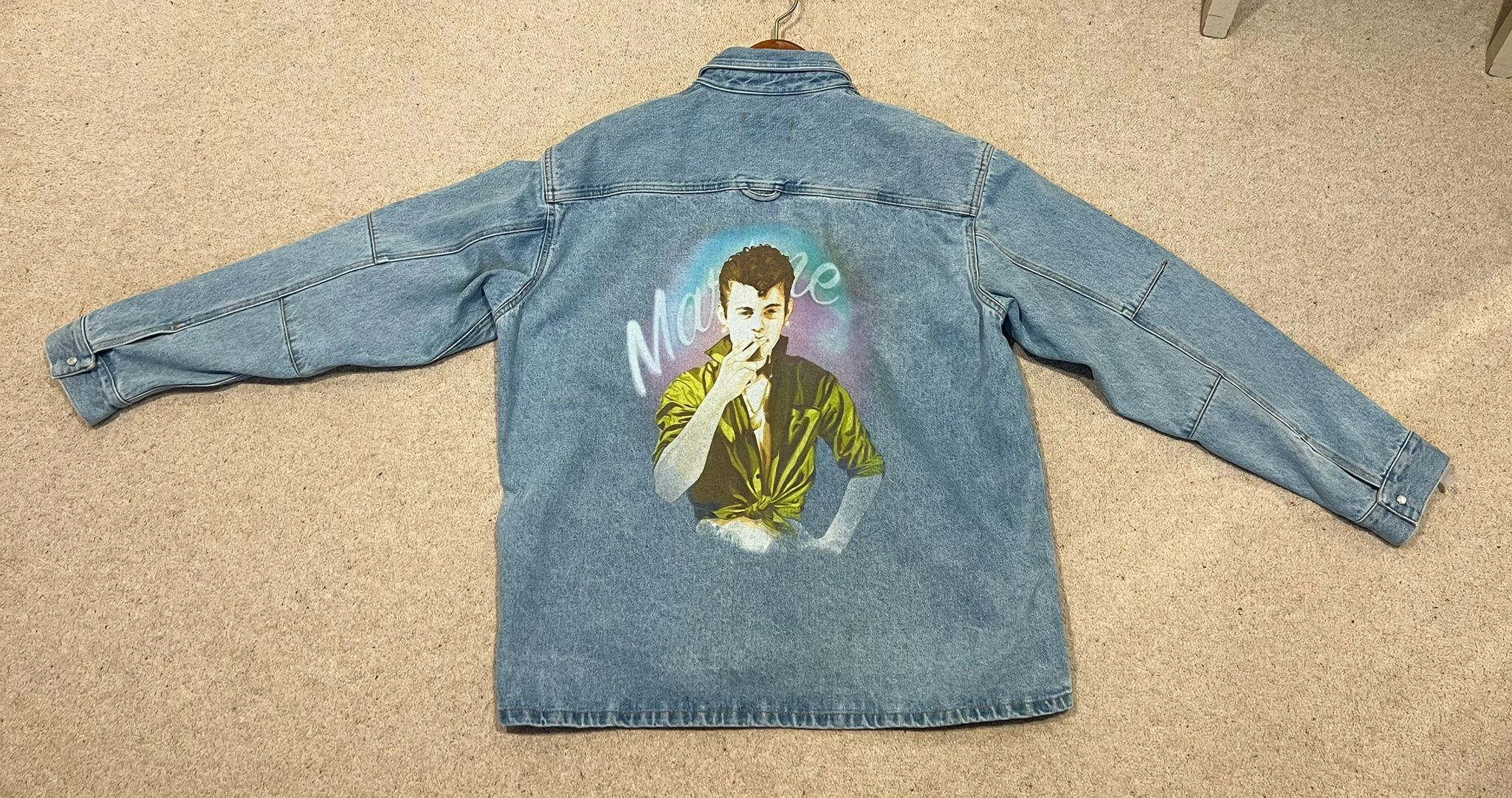 Martine Rose Denim shirt with retro airbrush on reverse Size US XL / EU 56 / 4 - 1 Thumbnail