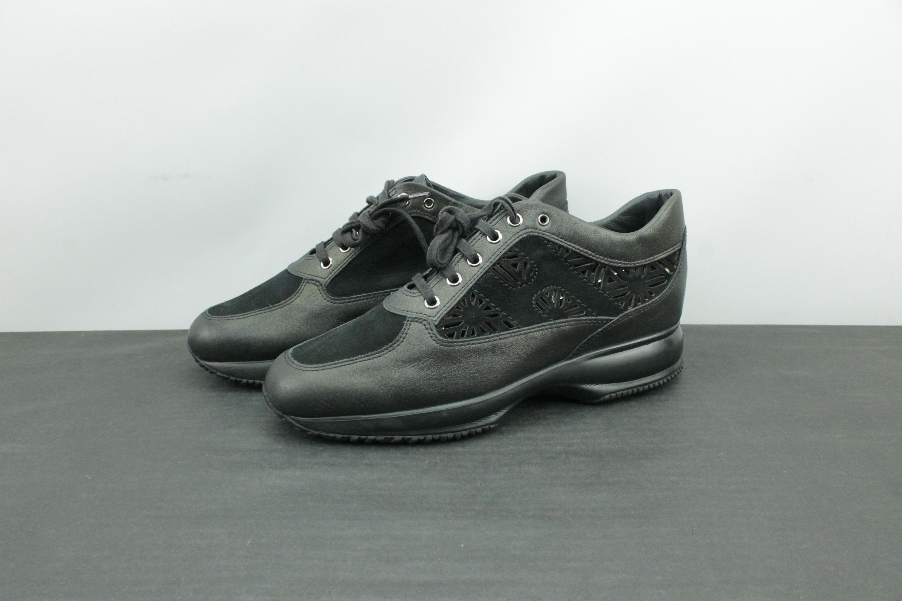 Hogan Hogan Interactive Black Leather Sneakers Shoes Women's Size US 11 / IT 41 - 3 Thumbnail