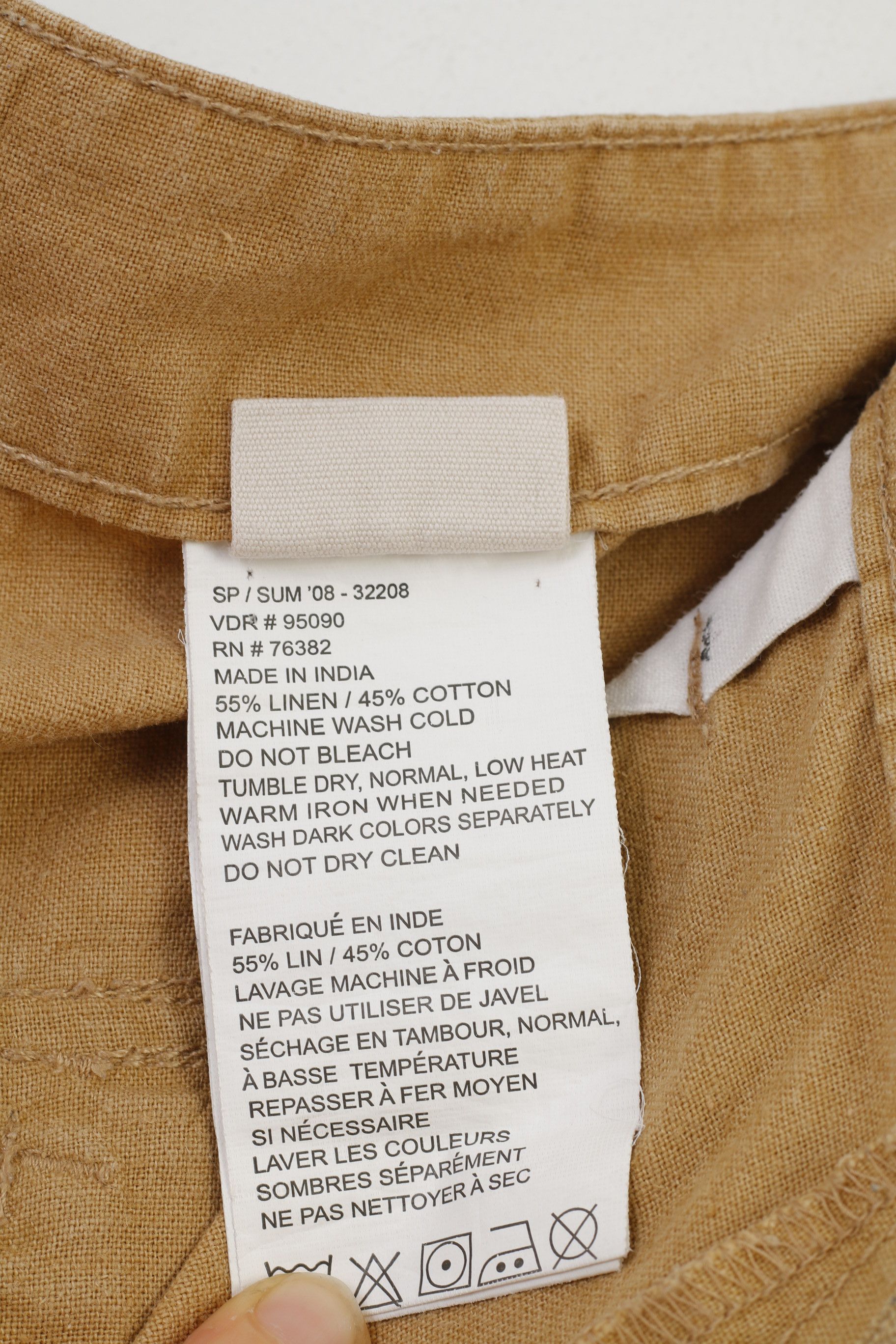 Timberland Timberland Men 36 Short Beige Linen Summer 10172 Size US 36 / EU 52 - 4 Thumbnail