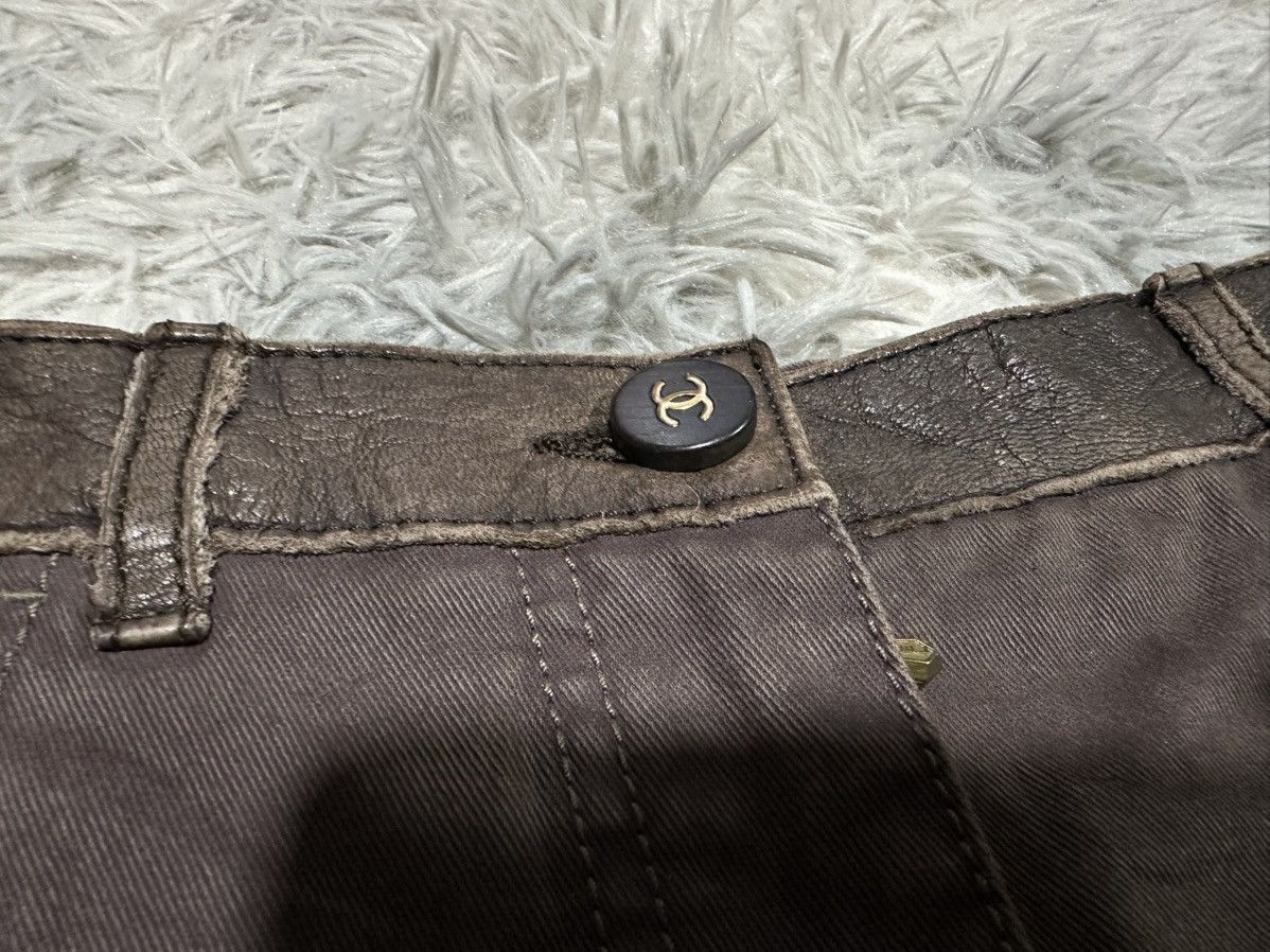 Chanel 🔥Archived Aw02 Chanel Hybrid Leather Denim Western Bootcut Size US 28 / EU 44 - 14 Thumbnail