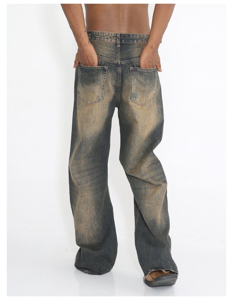 Jean × Vintage faded mud dye grunge hiphop loose baggy jeans Size US 28 / EU 44 - 1 Thumbnail