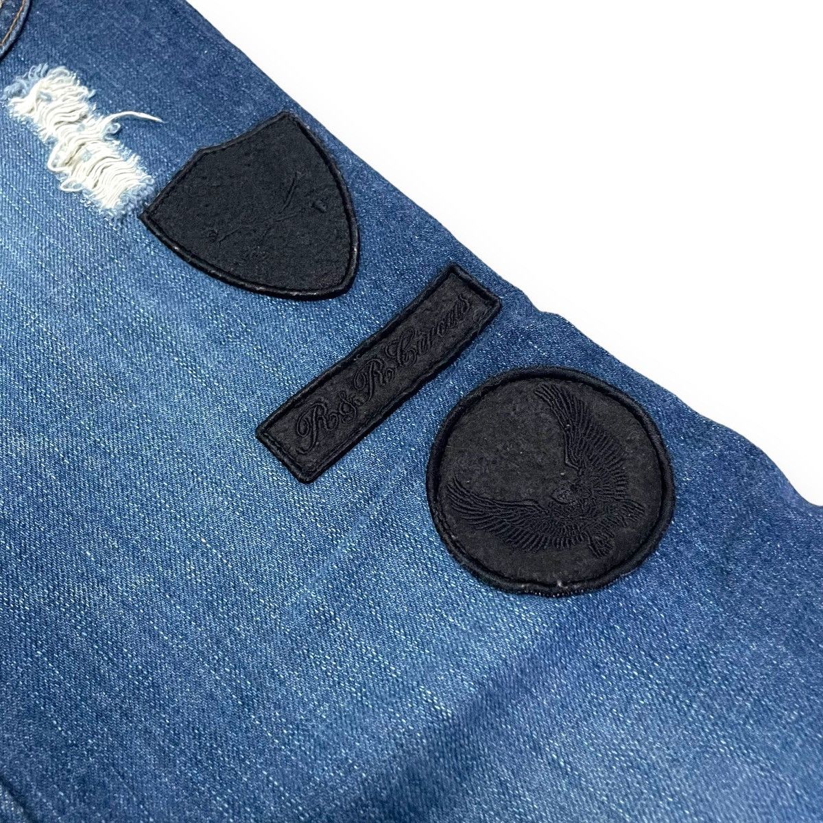 If Six Was Nine × Japanese Brand × Le Grande Bleu (L.G.B.) 🇯🇵 SUPER FLARE FLOW HAND JAM LOW RISE DENIM PANTS Size US 30 / EU 46 - 9 Thumbnail