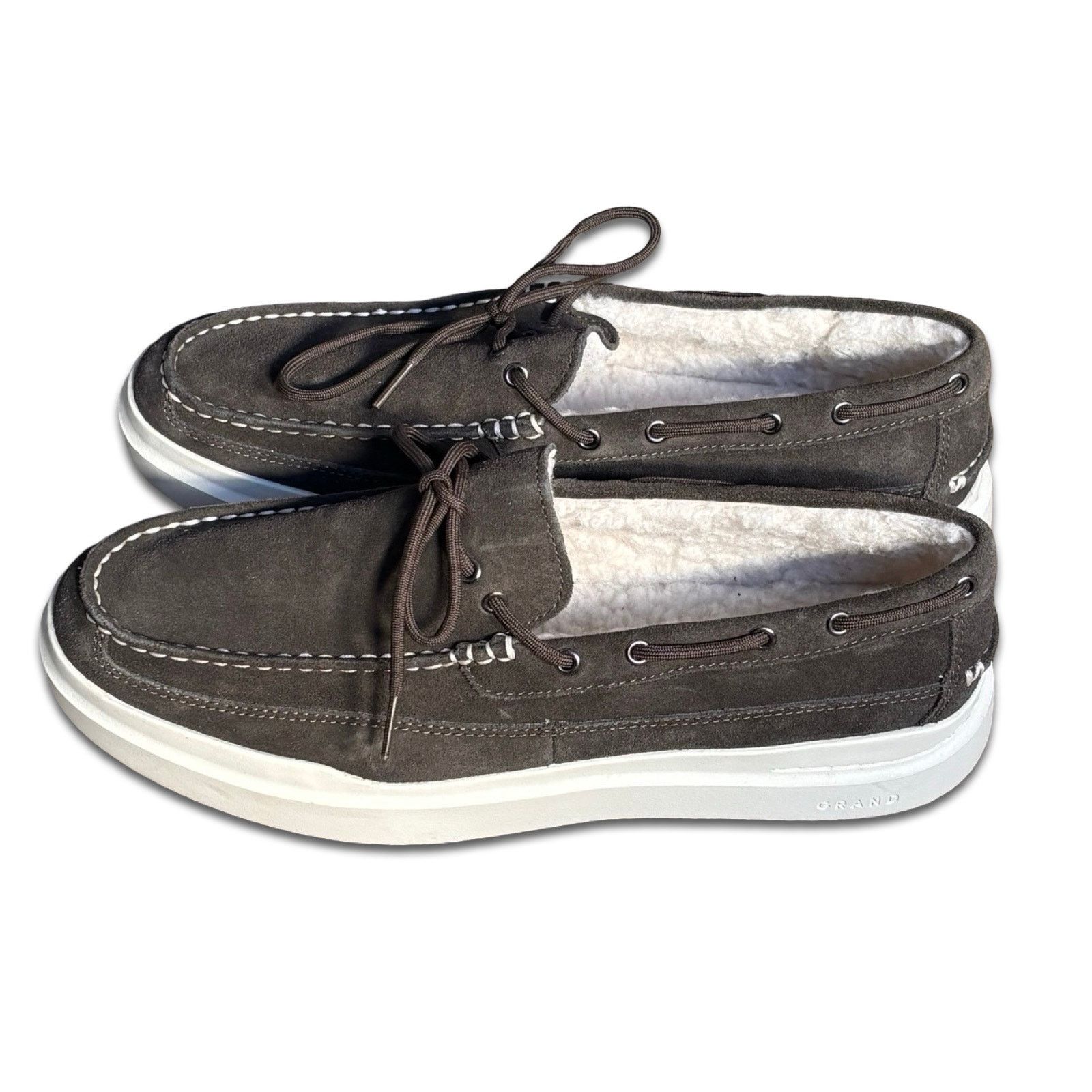 Cole Haan Cole Haan Grand Pro Rally Faux Fur Lined Suede Boat Shoes Size US 10.5 / EU 43-44 - 13 Thumbnail