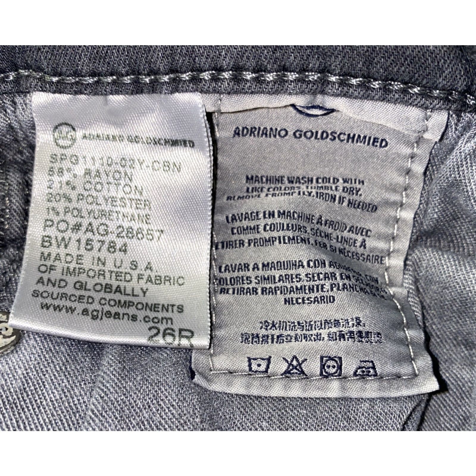 Vintage ADRIANO GOLDSCHMIED THE STILT Cigarette Leg Jeans Womens 26R 26X30 Gray Slim Skinny Jeans X30 Women Size 26" / US 2 / IT 38 - 5 Thumbnail
