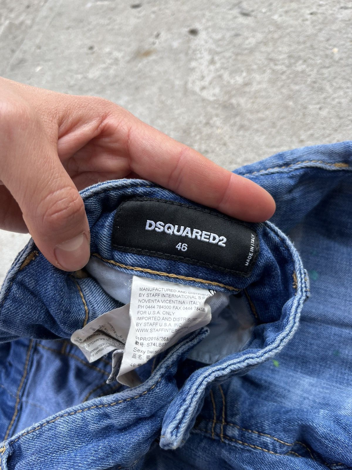 Dsquared2 SS18 Dsquared2 Painted Distressed Slim Fit Jeans Size US 29 - 3 Thumbnail
