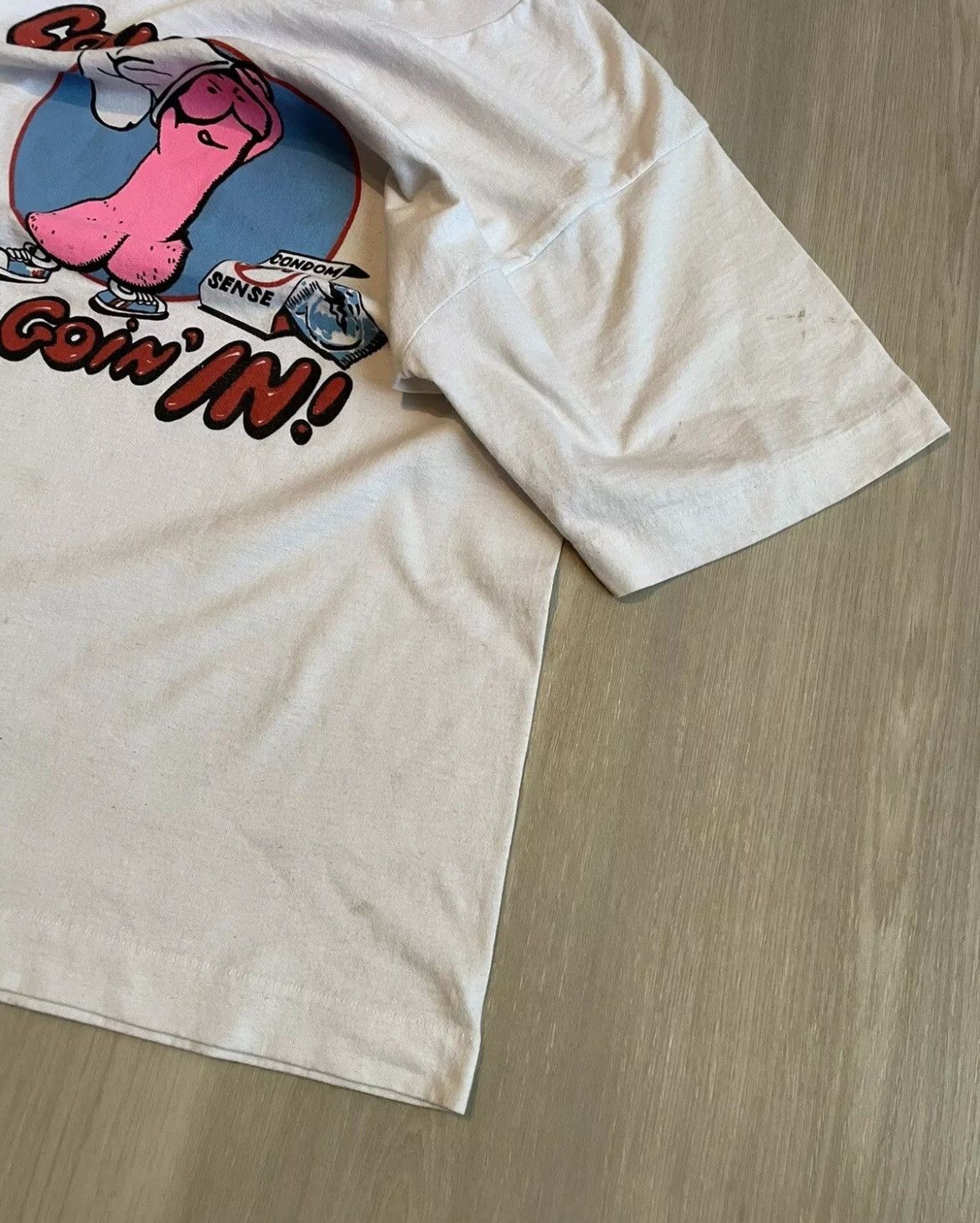 Vintage 80s Cover Me I’m Going In Condom Aids Sex parody humor sz M Size US M / EU 48-50 / 2 - 3 Thumbnail