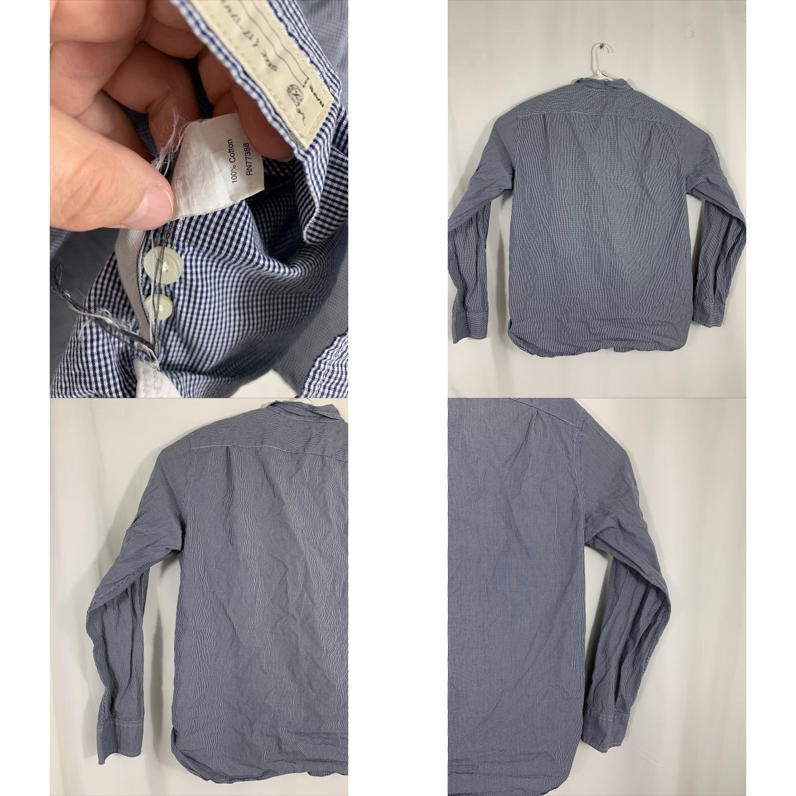 J.Crew J.CREW Shirt Mens XL Long Sleeve Button-Down Checkered Blue 100% Cotton Pocket Size US XL / EU 56 / 4 - 8 Thumbnail