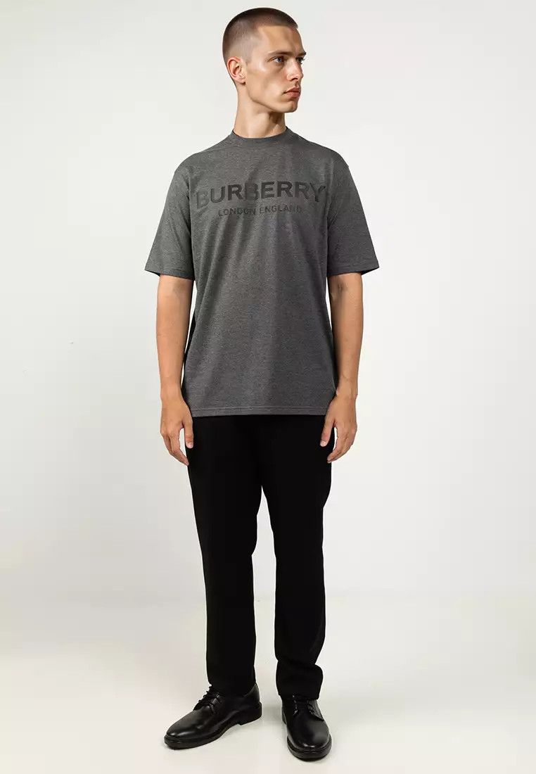Burberry o1w1db10326 Ellison Logo T-Shirt in Dark Grey Size US M / EU 48-50 / 2 - 4 Thumbnail