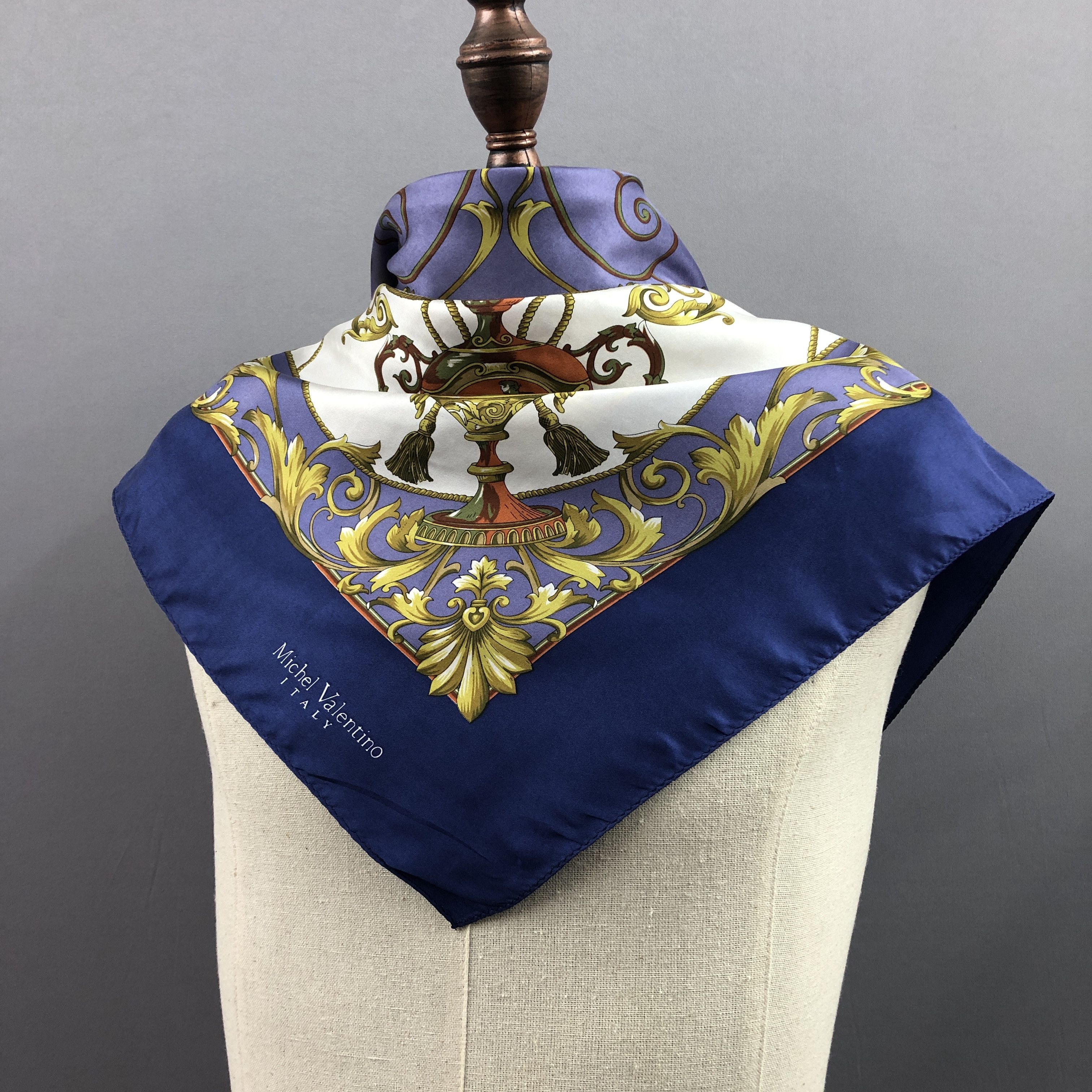 Other × Vintage Vintage Michel Valentino SILK Scarf Twill Stole Wraps Scarve Size ONE SIZE - 4 Thumbnail