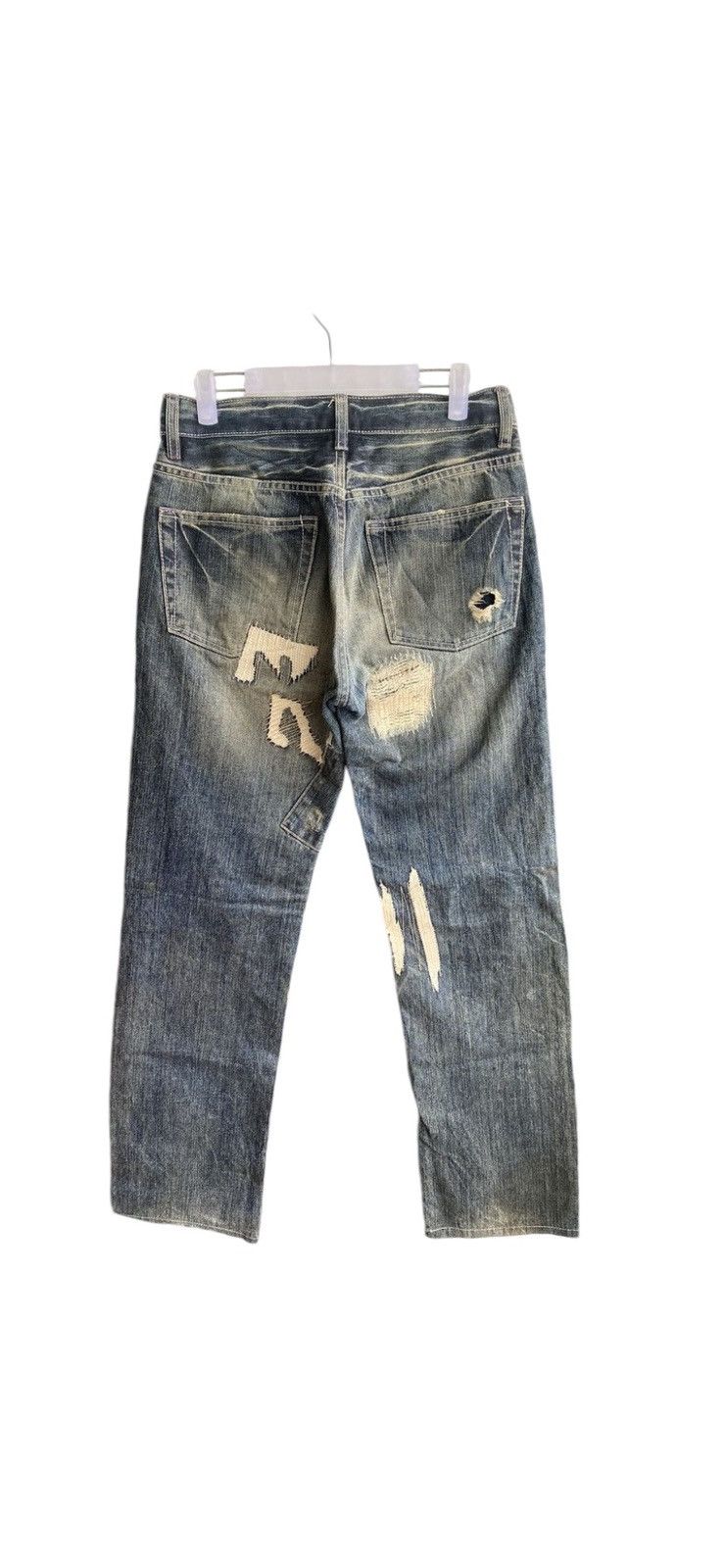 Japanese Brand × Takeo Kikuchi × Vintage Vintage Takeo Kikuchi Rework Style Distressed Jeans Size US 30 / EU 46 - 2 Thumbnail
