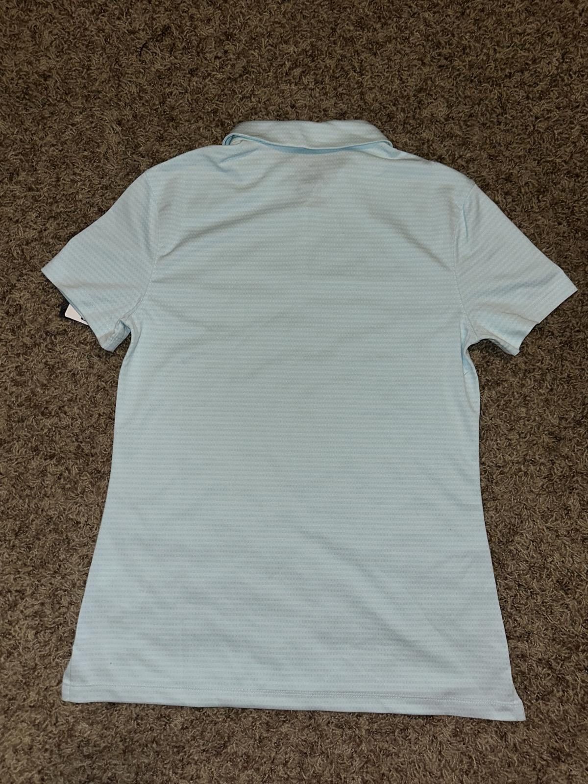 Nike Nike Women's Textured Dri-Fit Light Blue Short Sleeve Golf Polo Sample Size S / US 4 / IT 40 - 2 Thumbnail