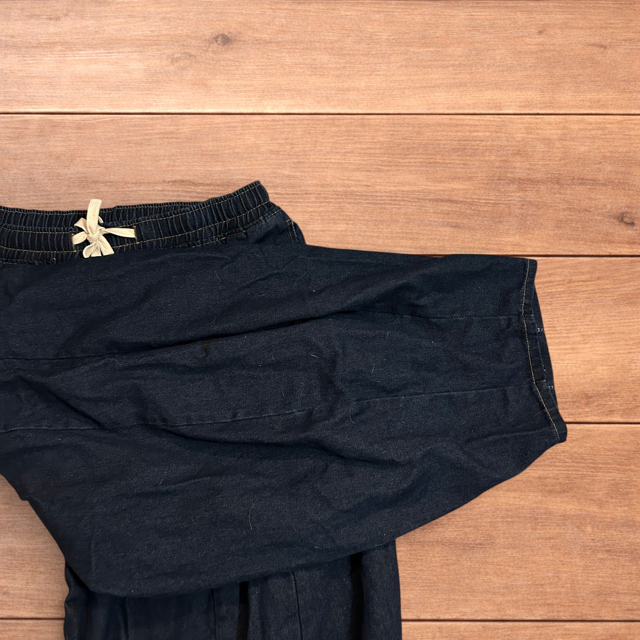 Japanese Brand Super baggy wide leg balloon fit jeans in dark blue wash. Size US 34 / EU 50 - 5 Thumbnail