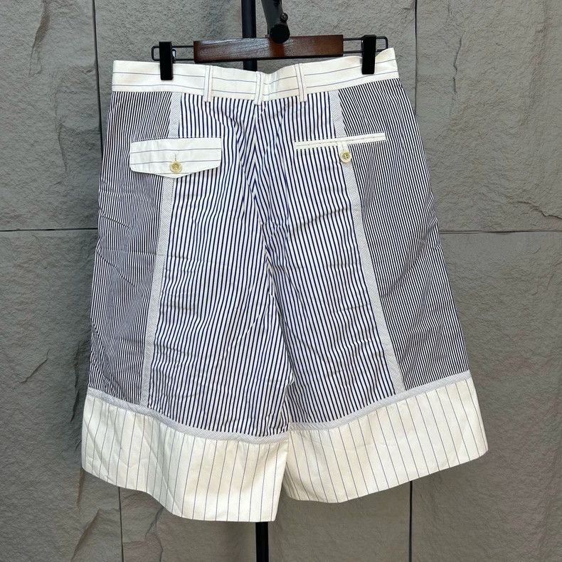 Thom Browne Thom Browne size46 Blue and white striped patchwork shorts Size US 30 / EU 46 - 2 Thumbnail
