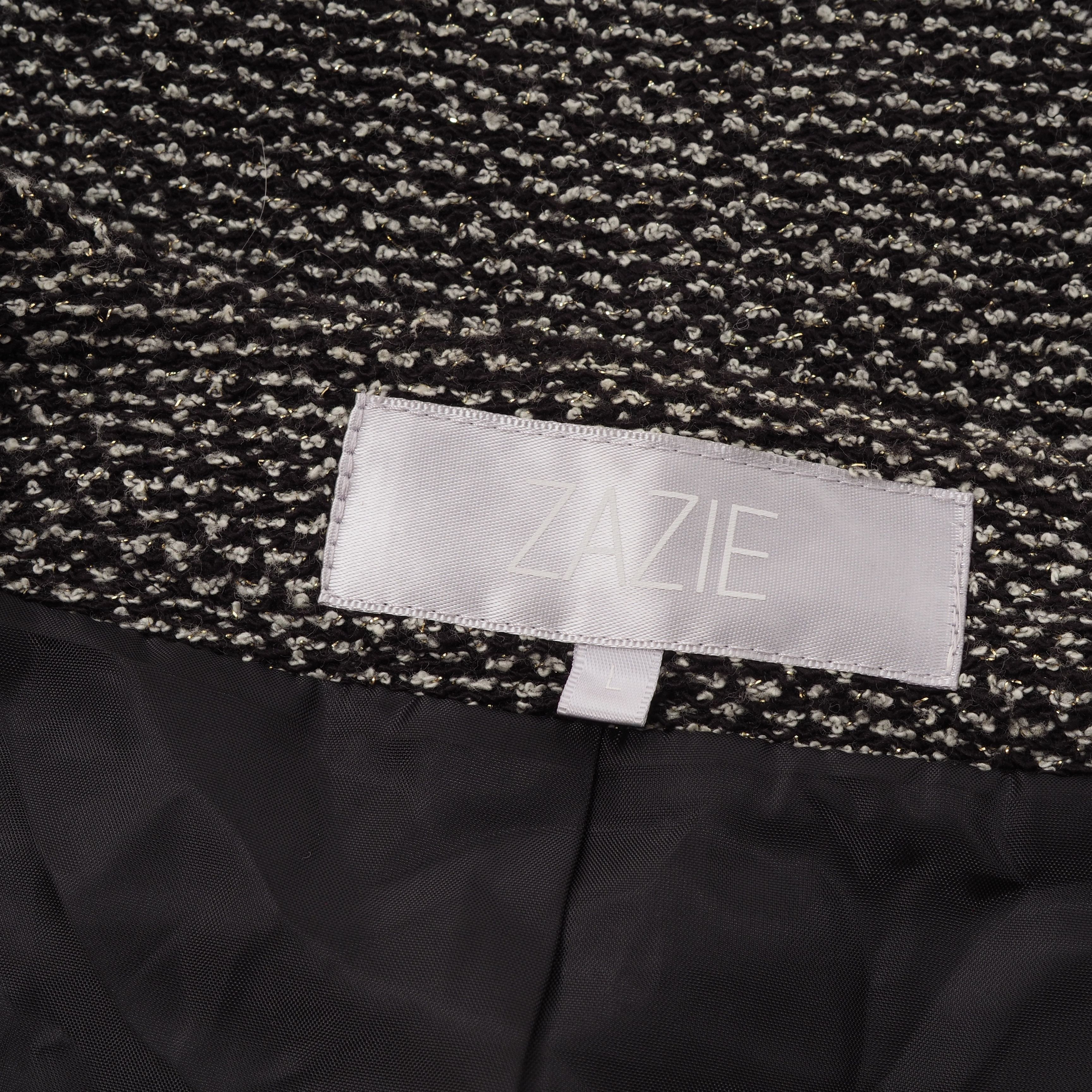 Japanese Brand ZAZIE Japan Women's Gray Tweed Zip Blazer Jacket Size L / US 10 / IT 46 - 9 Thumbnail