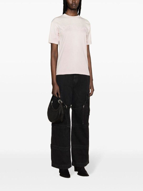 Off-White o1y1225 Crewneck T-Shirt in Light Pink Size XS / US 0-2 / IT 36-38 - 2 Thumbnail