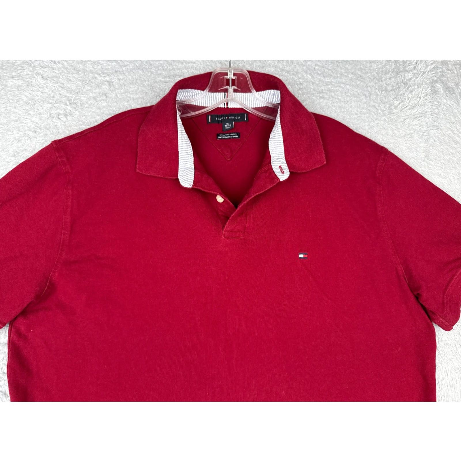 Tommy Hilfiger Tommy Hilfiger Shirt Men Extra Large Red Cotton Stretch Polo Golfer Mens Size US XL / EU 56 / 4 - 4 Thumbnail