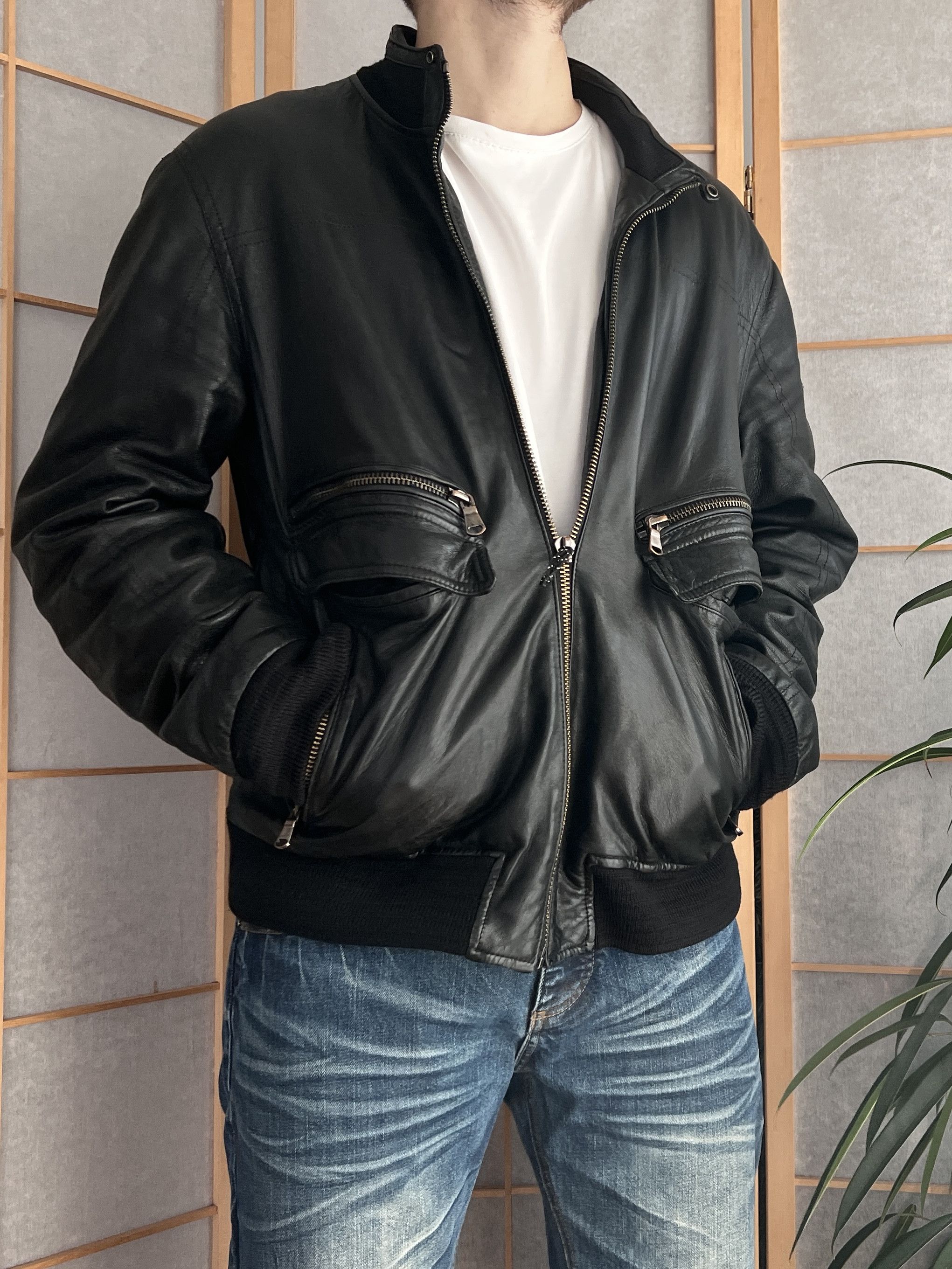 If Six Was Nine Vintage 2000s leather bomber jacket baggy boxy y2k japanese Size US L / EU 52-54 / 3 - 10 Thumbnail