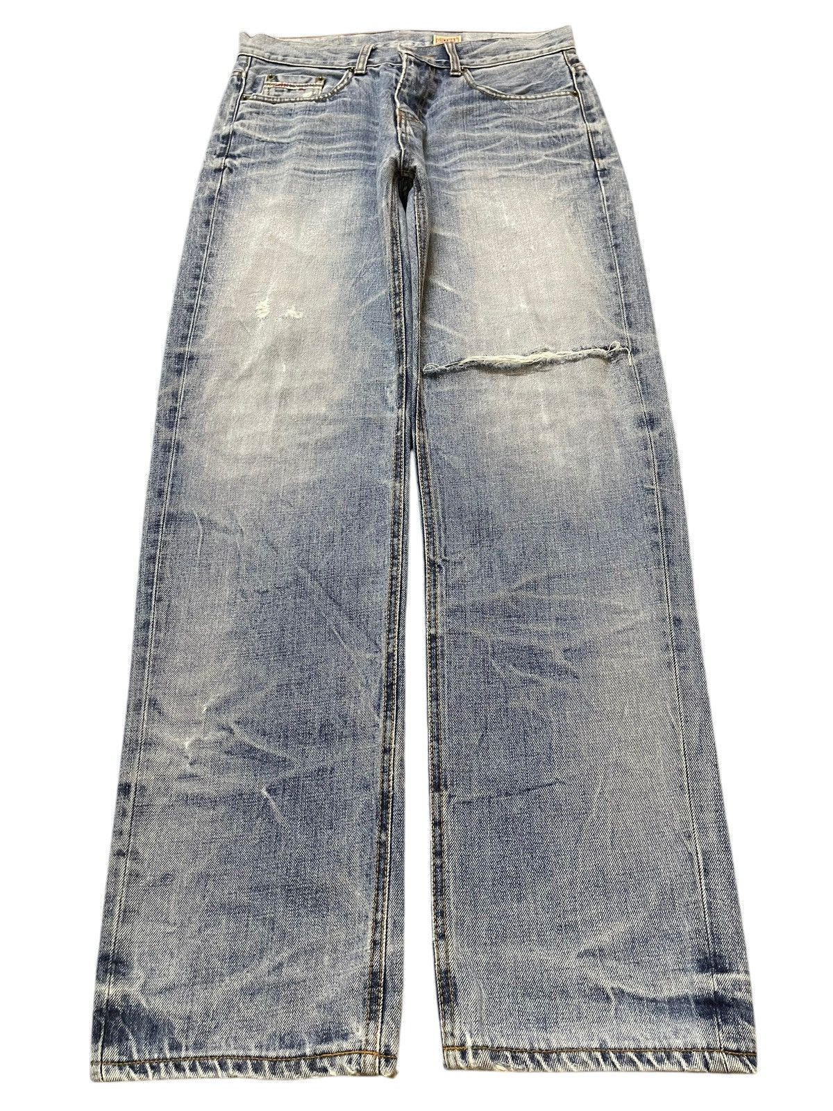 Sugar Cane Vintage Japanese Brand Blue Faded Wash Distress Loose Jeans Size US 30 / EU 46 - 1 Thumbnail