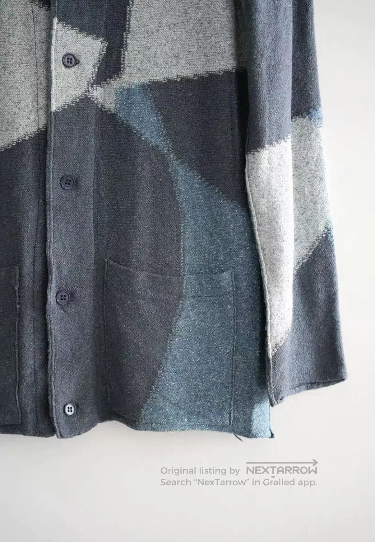 Yohji Yamamoto Blue Geometric Pattern V. Size US L / EU 52-54 / 3 - 8 Thumbnail