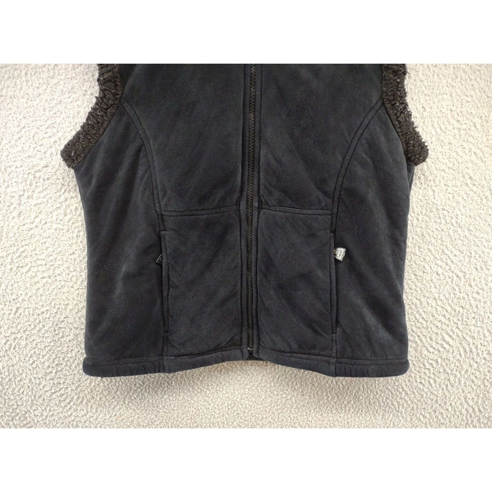 Avalanche Avalanche Womens Sherpa Lined Zip Up Suede Vest - M - Black Size M / US 6-8 / IT 42-44 - 4 Thumbnail
