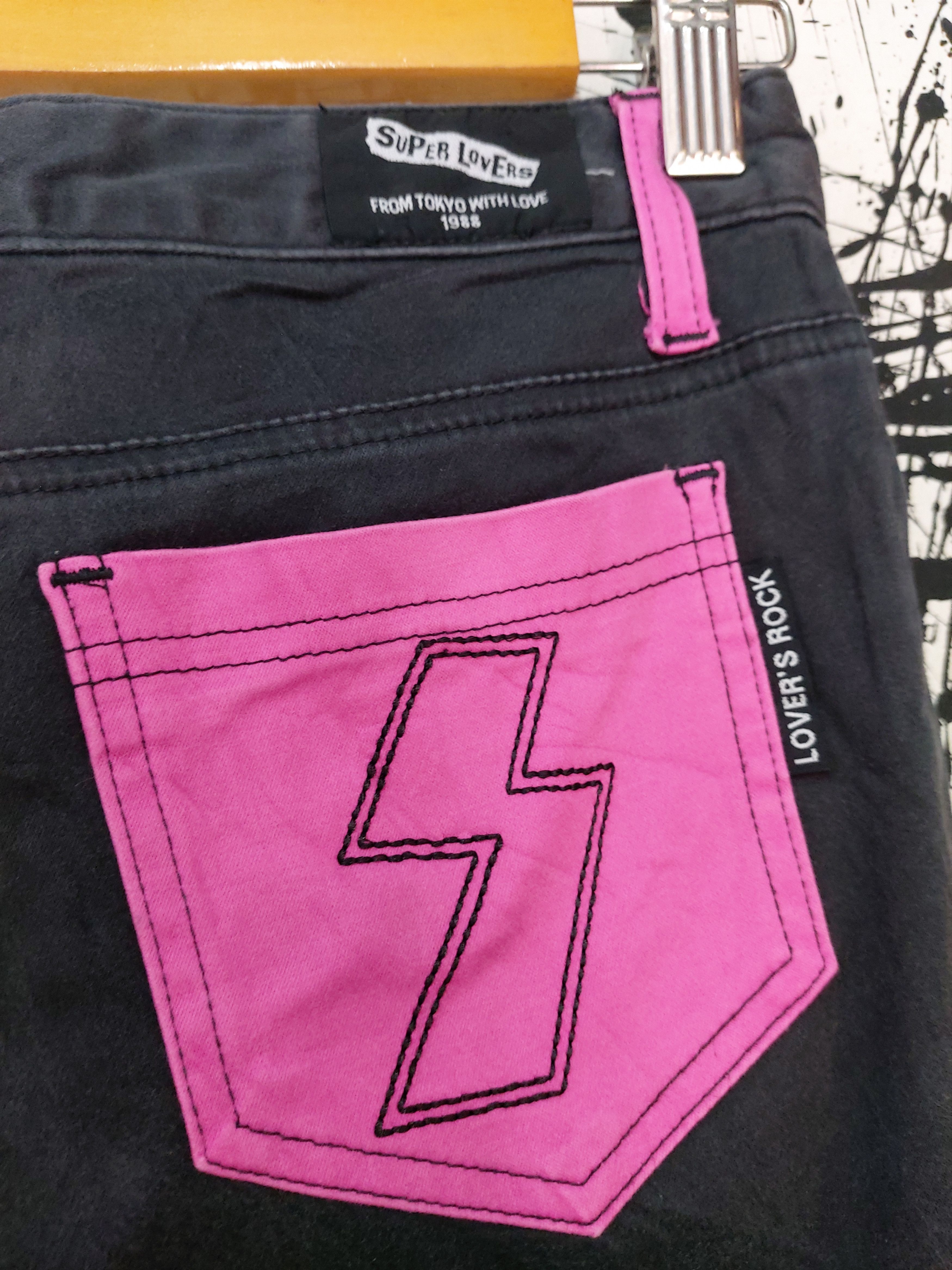 Seditionaries VINTAGE SUPER LOVERS ROCK BLACK PINK JEANS Size 26" / US 2 / IT 38 - 7 Thumbnail