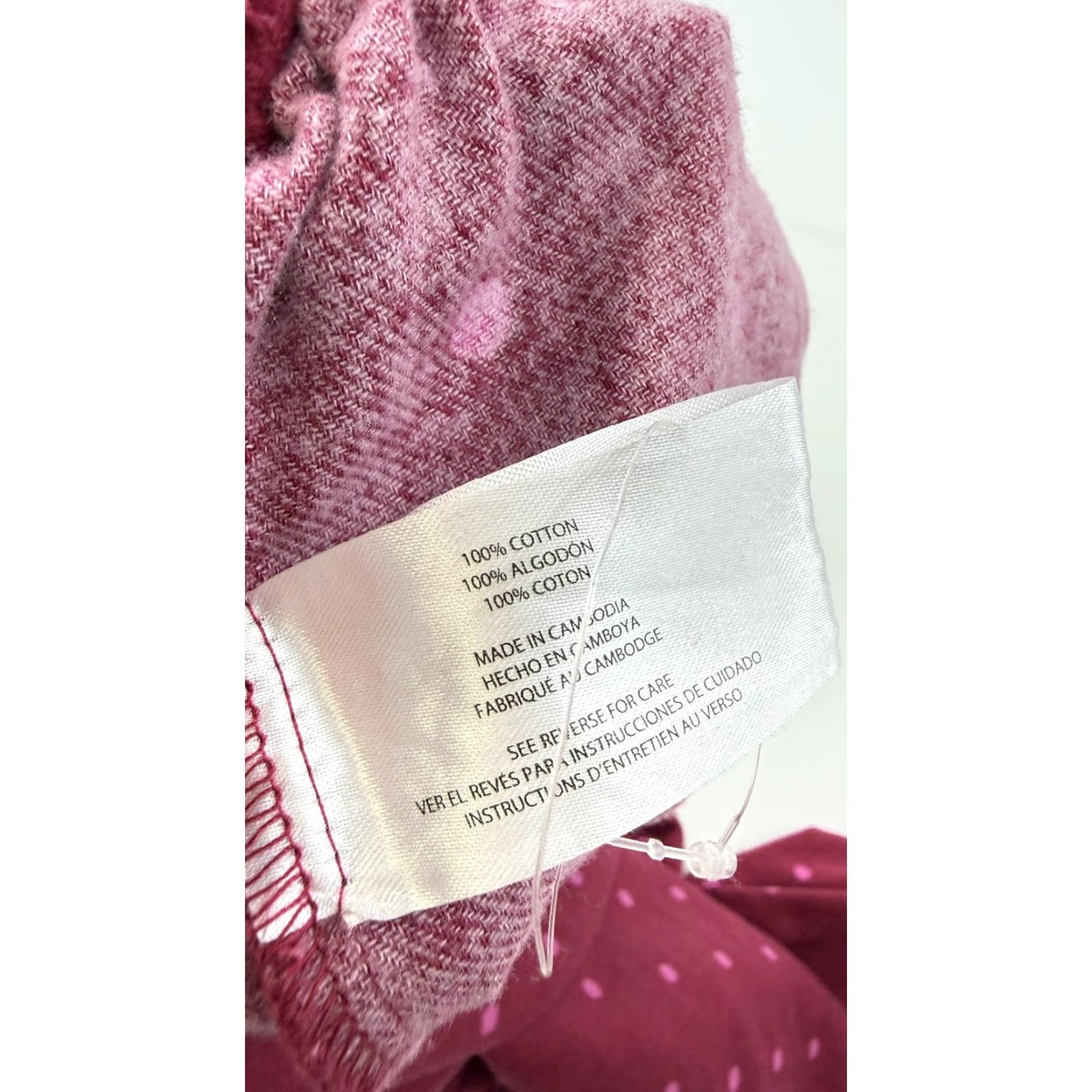 Gap Gap Pants Womens Medium Pink Polka Dot Maroon Sleep Lounge Cotton Pajama Pants Size 32" / US 10 / IT 46 - 3 Thumbnail