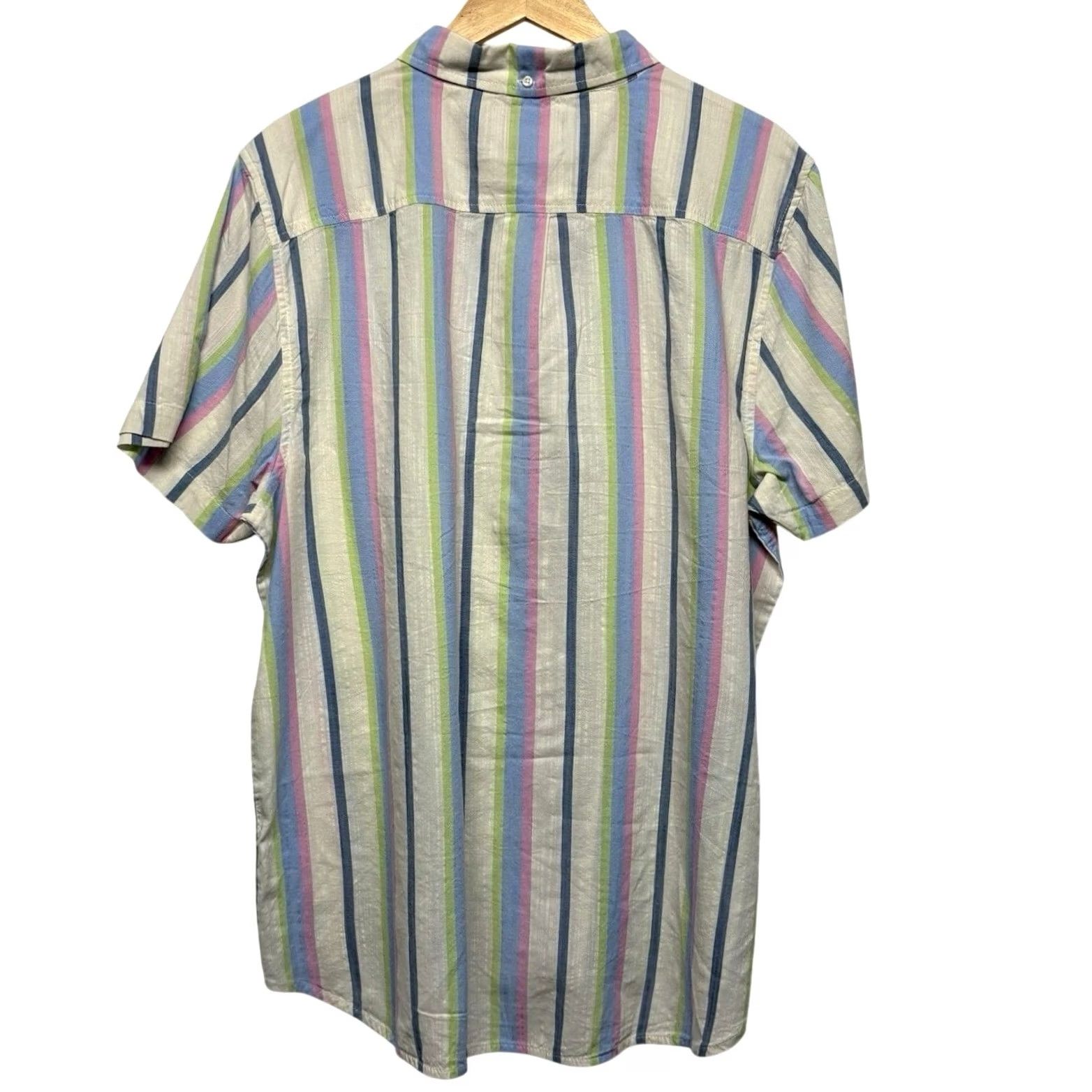 Chubbies Chubbies White Short Sleeve Button Up Shirt - Soft Serve Friday Stripes Size US XL / EU 56 / 4 - 3 Thumbnail