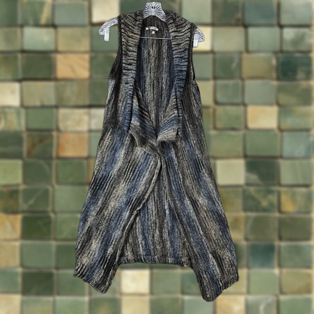 Vintage Buckle Cardigan Womens Size S Gray Blue Sleeveless Long Size S / US 4 / IT 40 - 1 Thumbnail