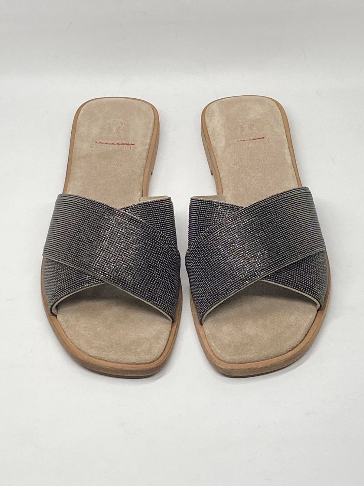 Brunello Cucinelli Brunello Cucinelli Embellished Leather Flat Sandals size 37 Size US 7 / IT 37 - 4 Thumbnail