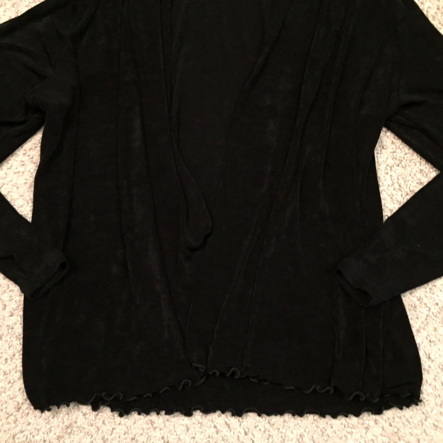 Vintage Ahni Shirt Womens Size 1 Black Open Front Long Sleeve Blouse Tunic Women's Medium? Size XS / US 0-2 / IT 36-38 - 4 Thumbnail