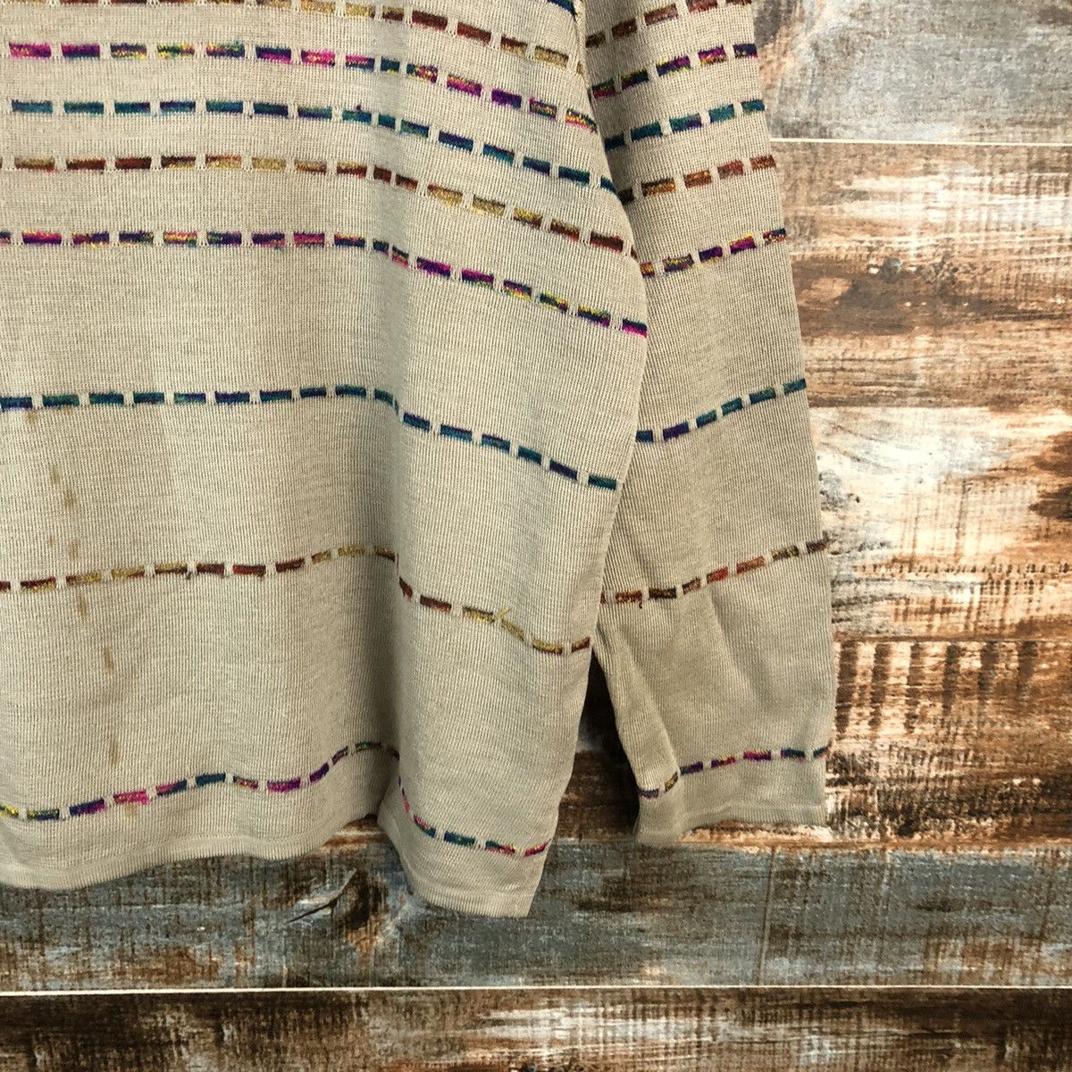 Homespun Knitwear × Japanese Brand DL Japanese Brand stripe Brown Knitwear #C438 Size US S / EU 44-46 / 1 - 8 Thumbnail