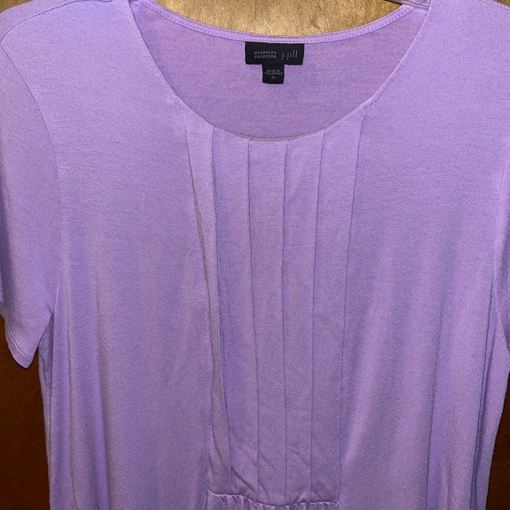 J. Jill J. Jill Womens Blouse Medium Lavender Rayon Lycra Relaxed Fit Casual All Seasons Shirt Size M / US 6-8 / IT 42-44 - 2 Thumbnail