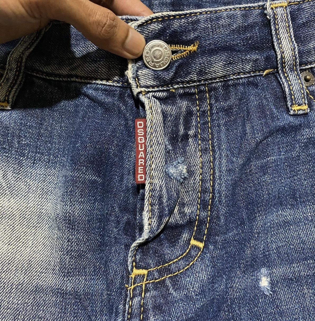 Dsquared2 Dsquared2 Dean, Dan & Co. Distressed Patchwork Straight Denim Size US 34 / EU 50 - 6 Thumbnail