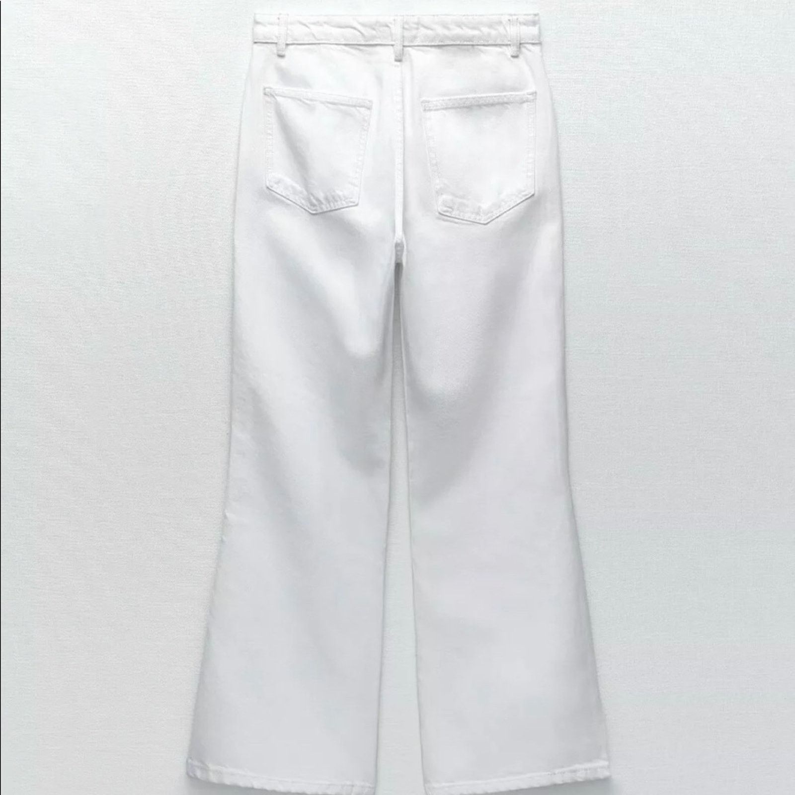 Zara ZARA FLARED PANTS OYSTER WHITE Size 30" / US 8 / IT 44 - 10 Thumbnail