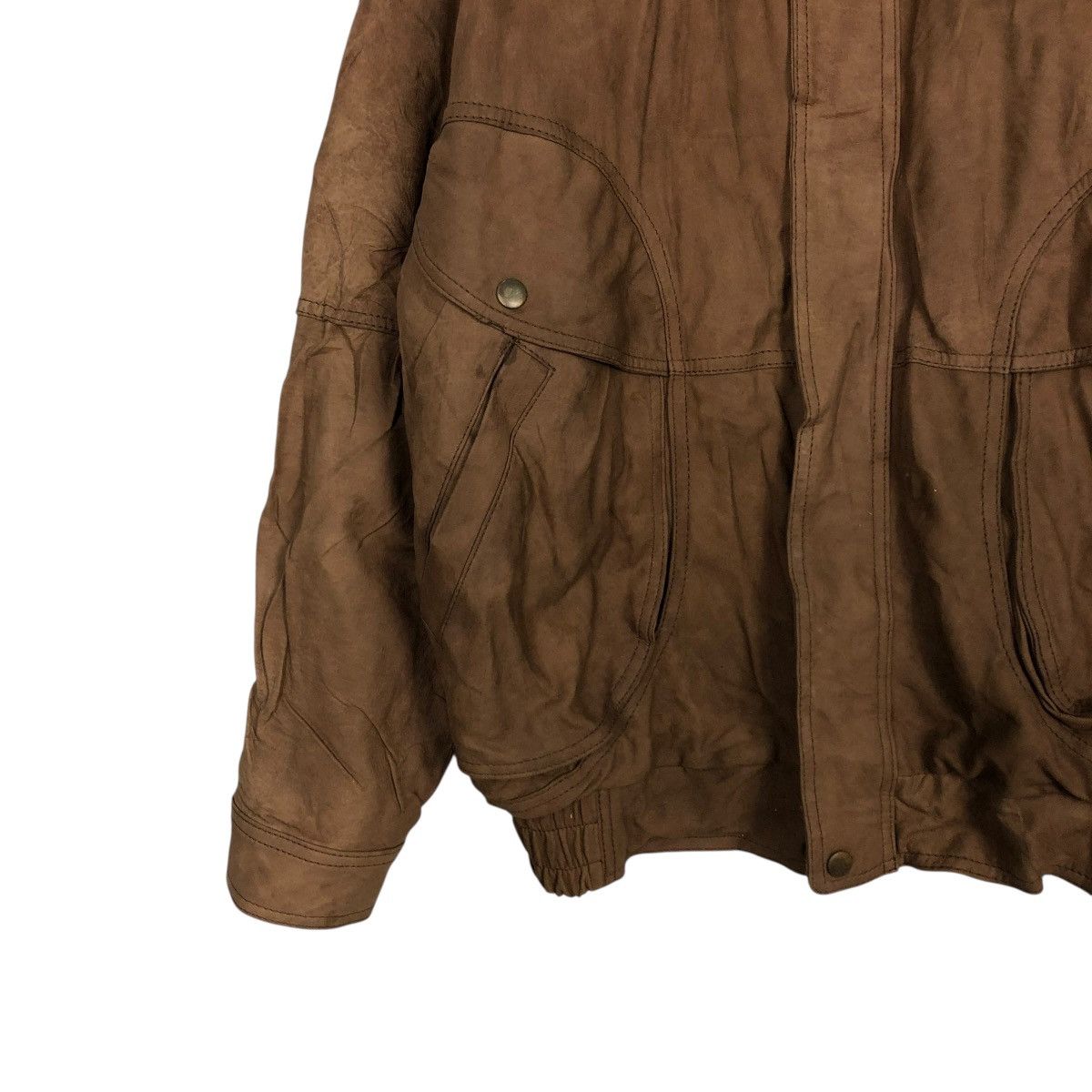 Japanese Brand 🔥VINTAGE BIKER LEATHER JACKET POINT BLANKET FULL PRINT Size US XL / EU 56 / 4 - 6 Thumbnail